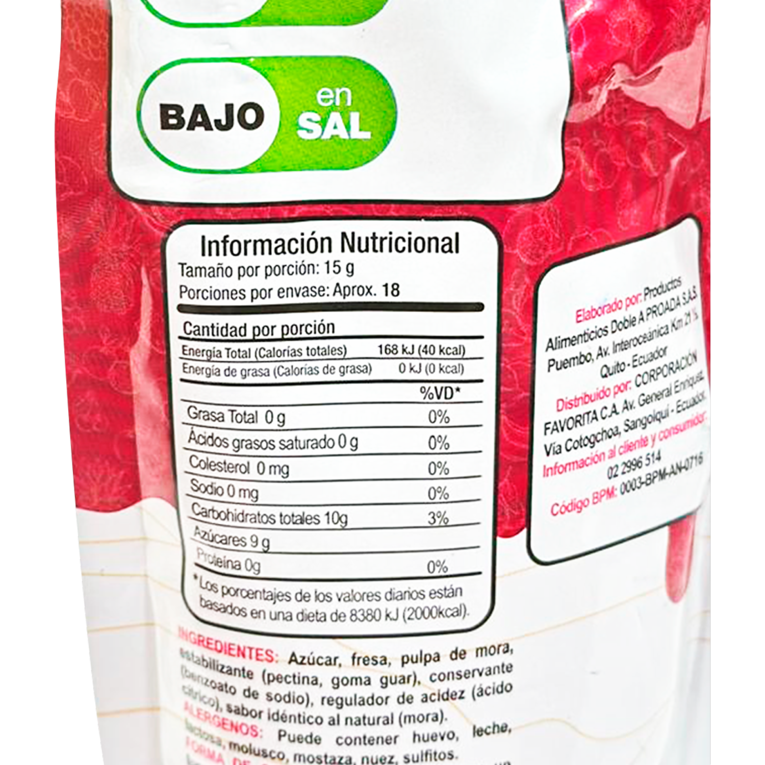 Mermelada Frutymora EL ARTESANAL 270 G