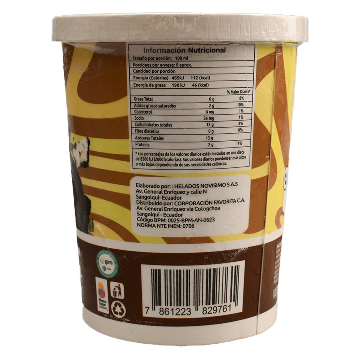 Helado Cookies & Cream EL ARTESANAL 900 Ml