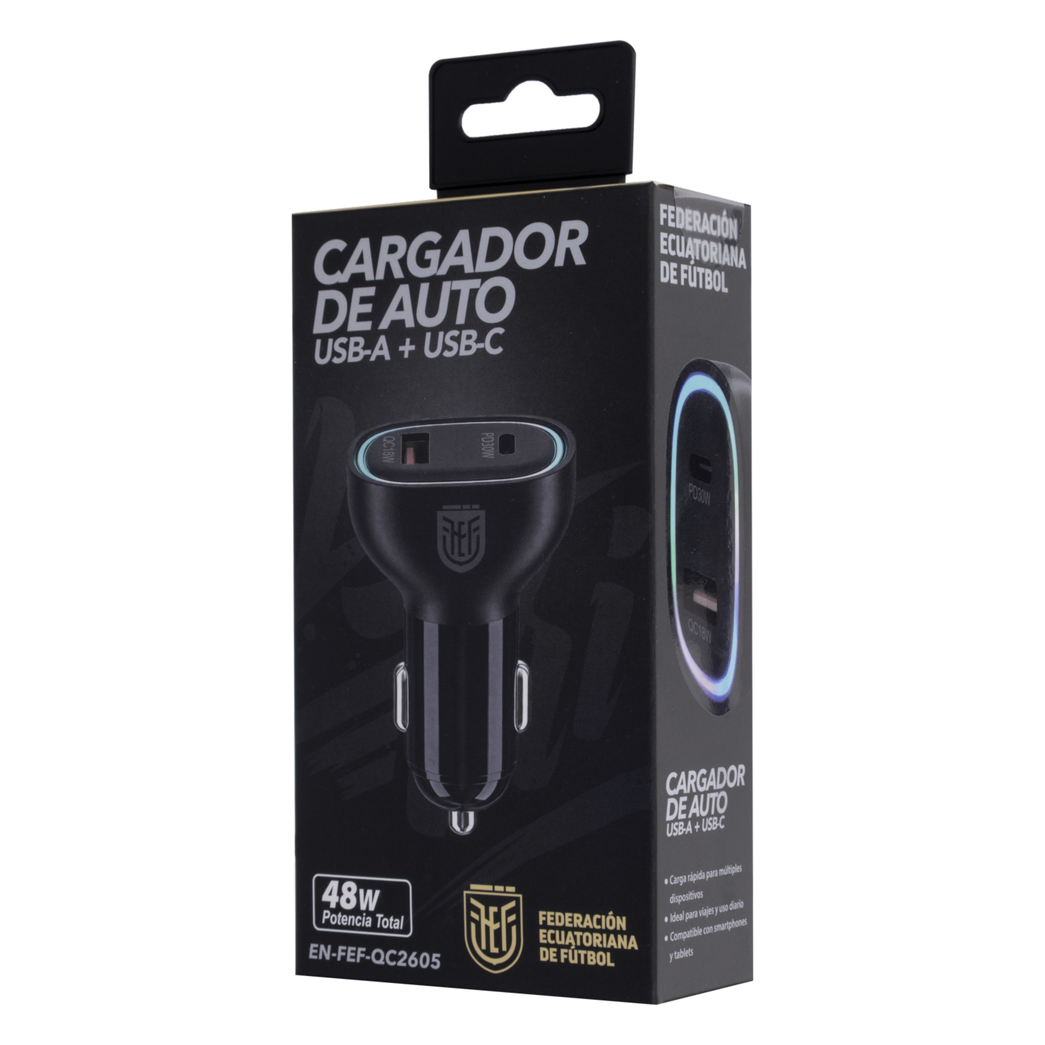 Cargador Para Auto Usb A + Usb C FEF 48 W