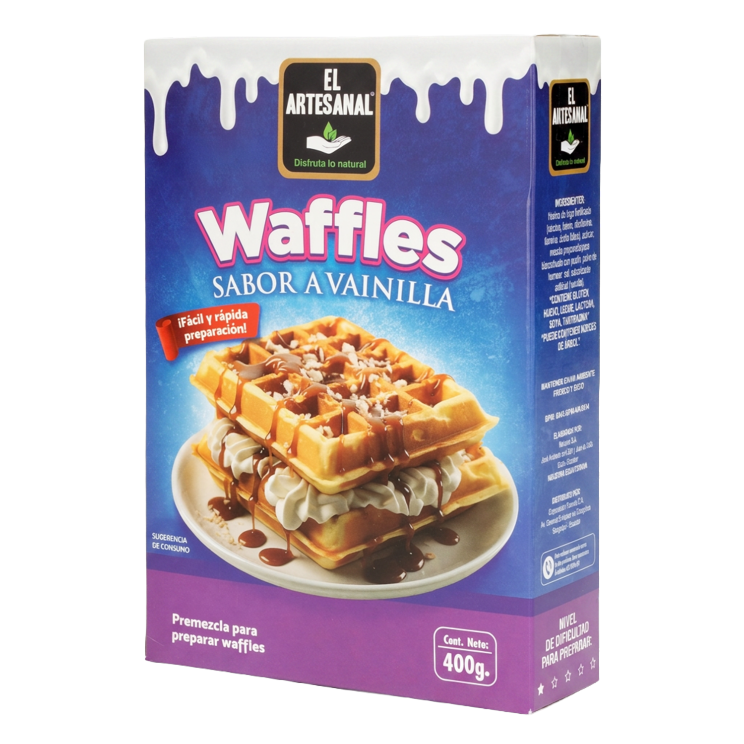 Premezcla De Waffles Sabor A Vainilla EL ARTESANAL 400 G