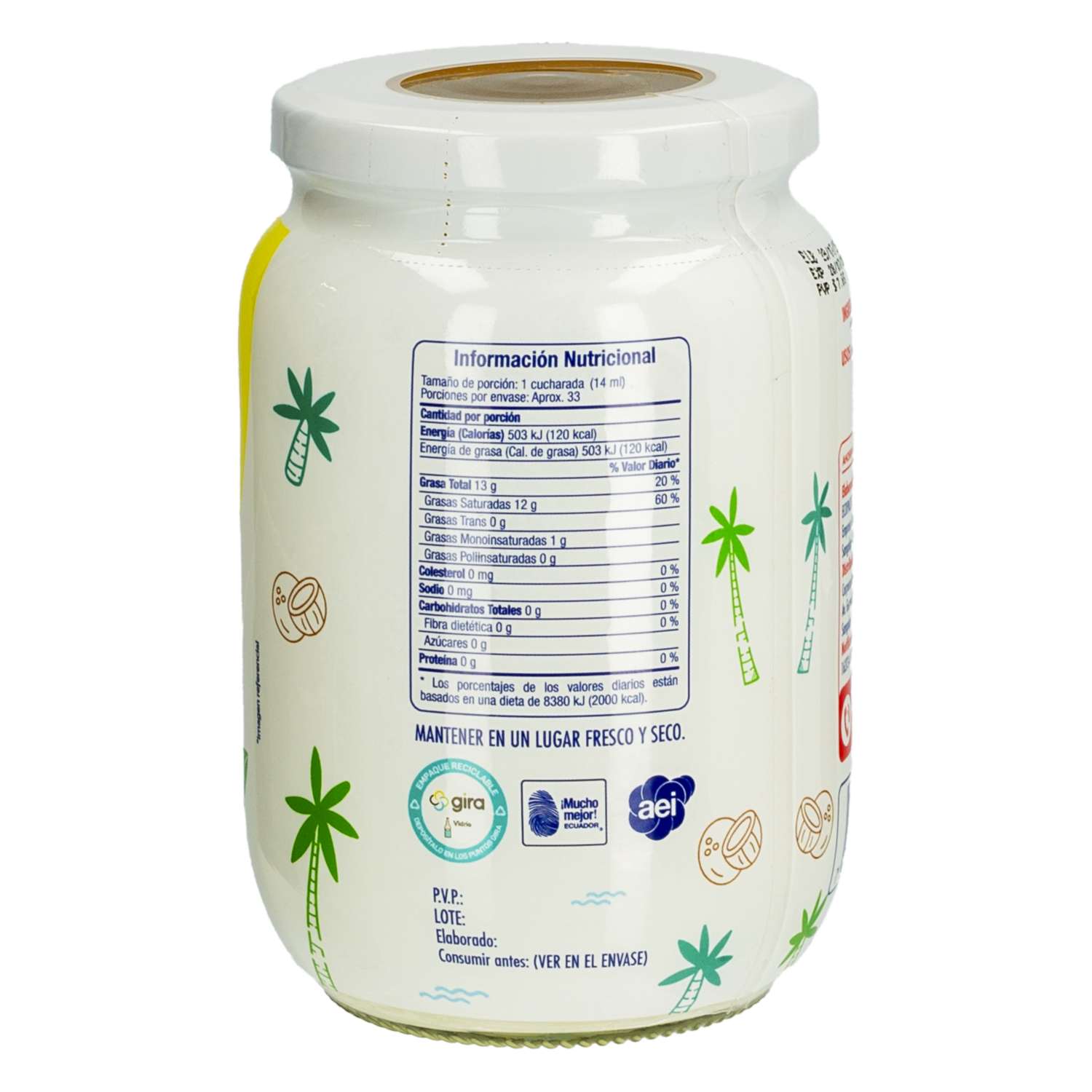 Aceite De Coco Extra Virgen LA ORIGINAL 455 G