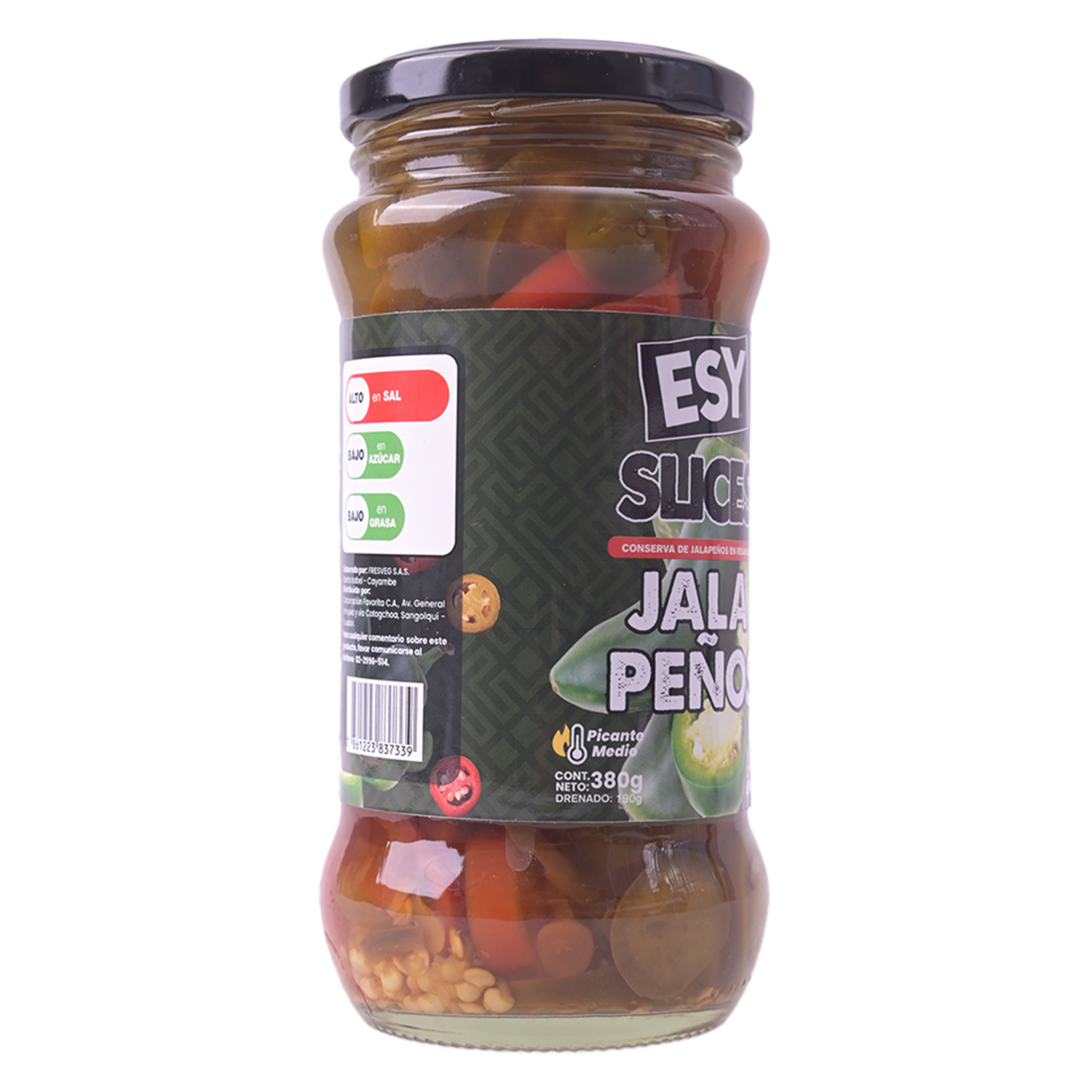 Jalapeños Encurtido Picante Medio ESY 380 G