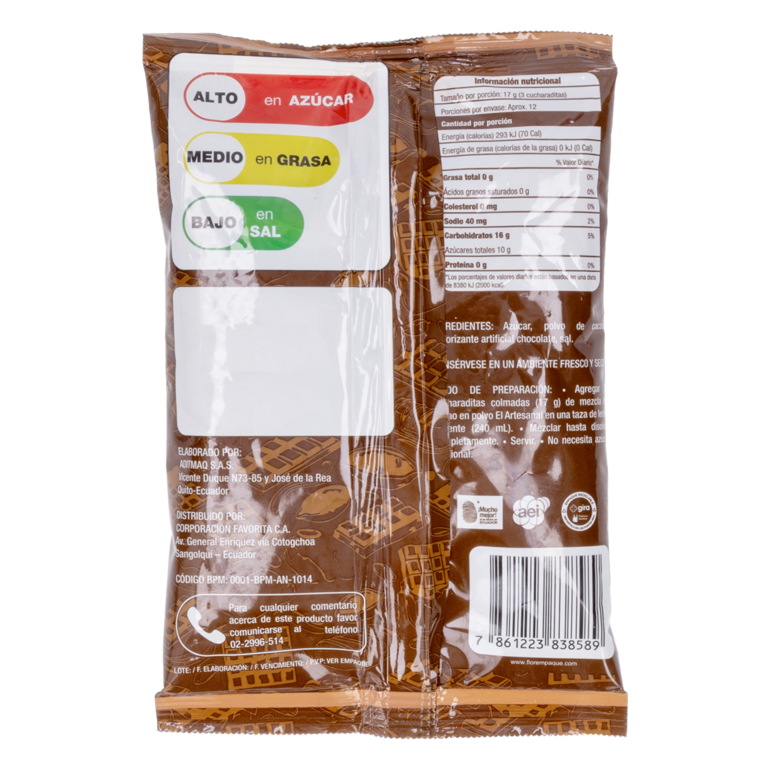 Cocoa En Polvo EL ARTESANAL 200 G