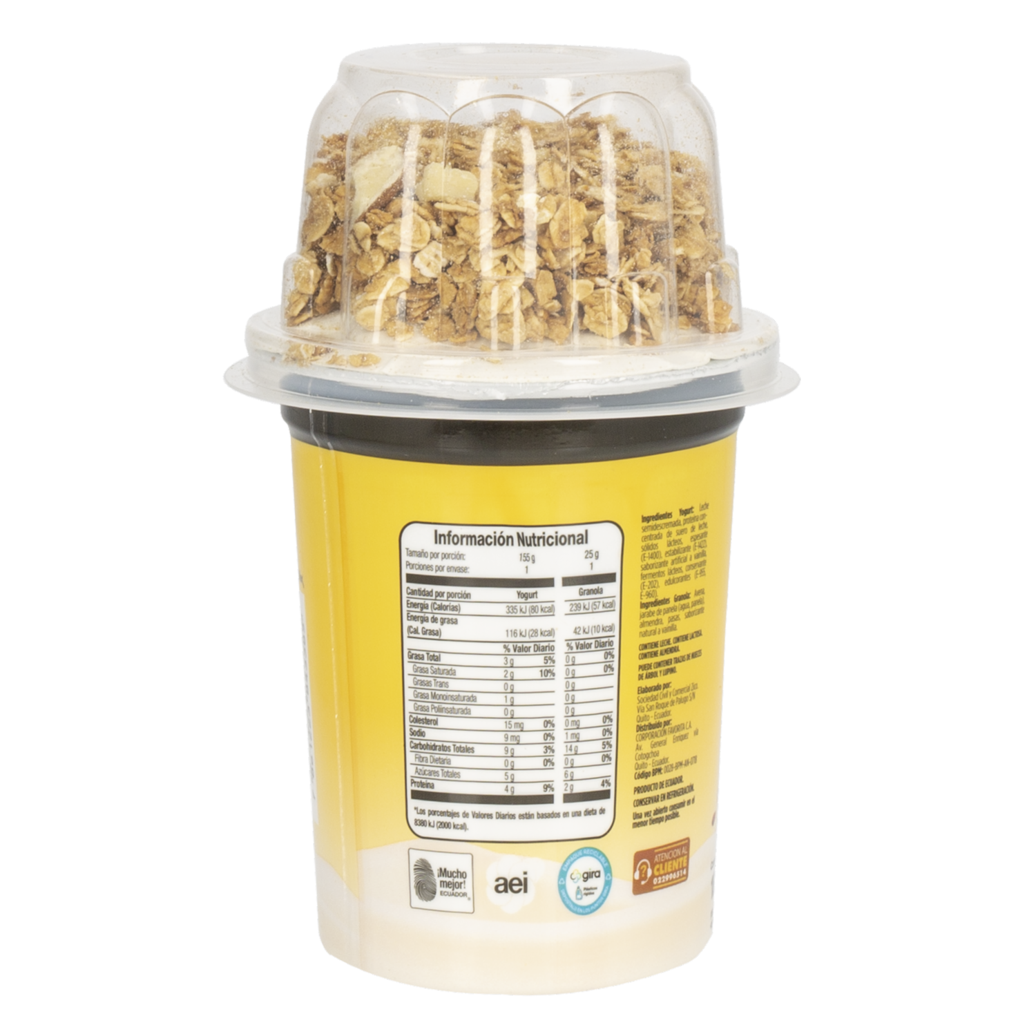 Yogurt Mix Con Granola Sabor Vainilla EL ARTESANAL 180 G