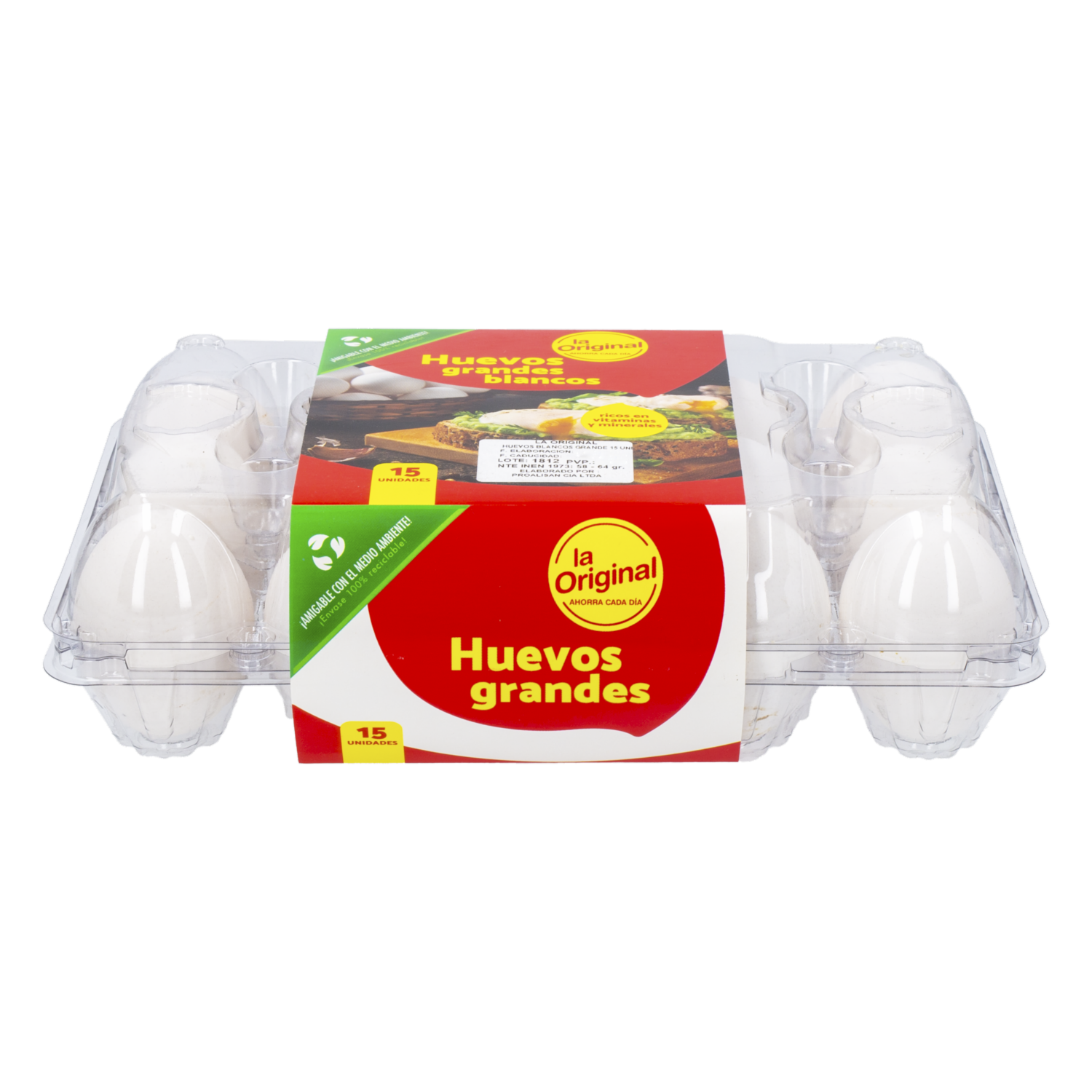 Huevos Blancos Grandes LA ORIGINAL X 15 Uds