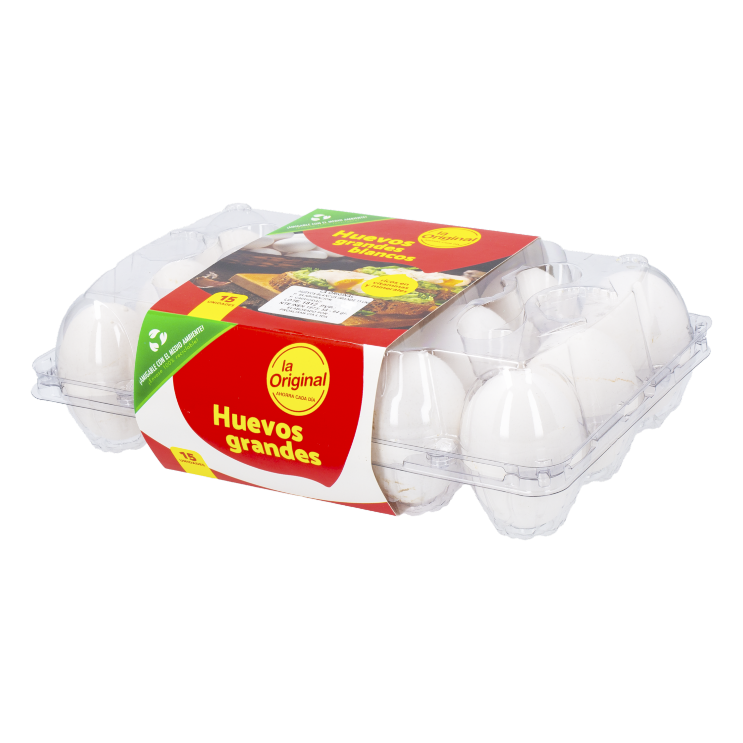 Huevos Blancos Grandes LA ORIGINAL X 15 Uds