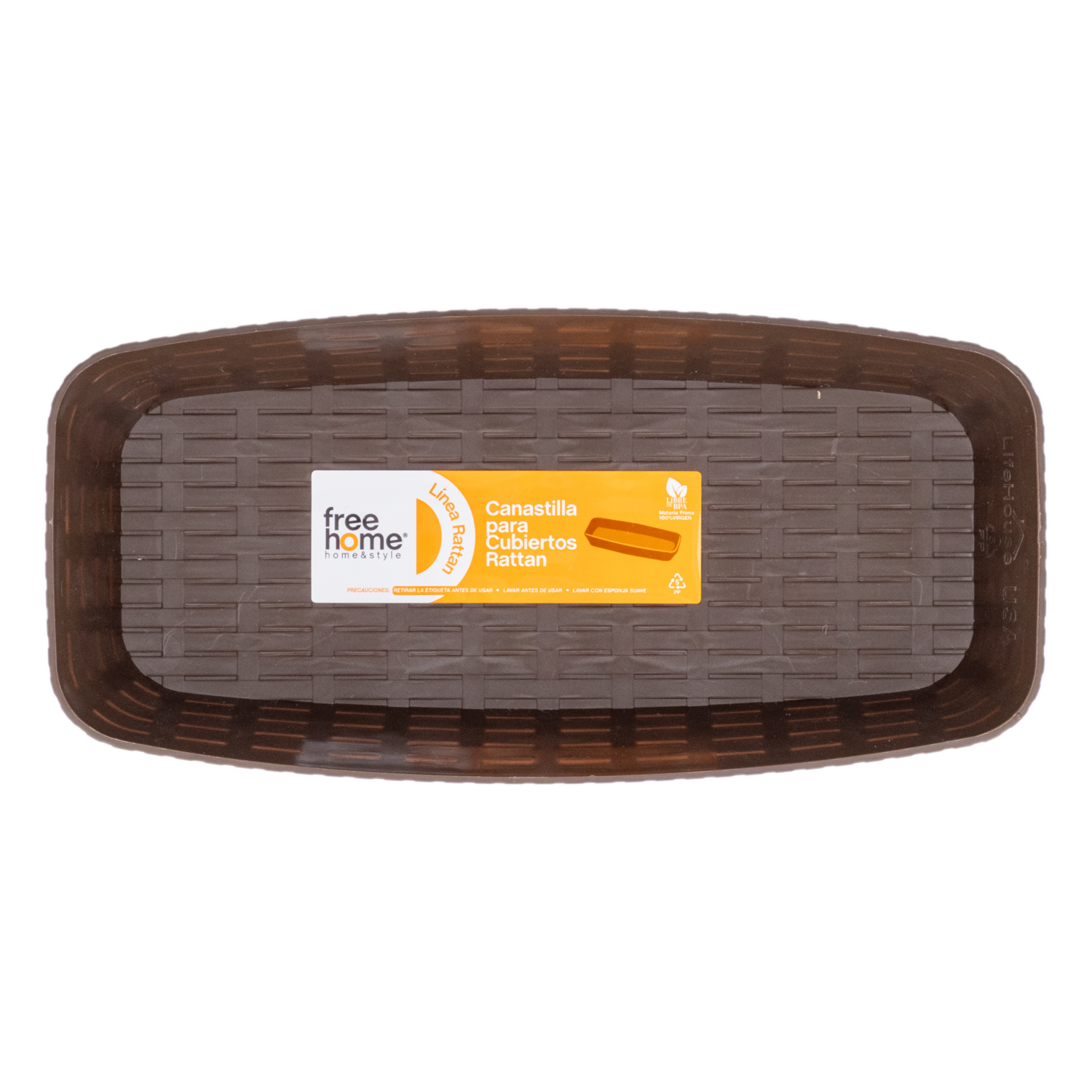 Canastilla Porta Cubiertos Rattan Surtido Tierra FREE HOME 24X11.5X4  Cm