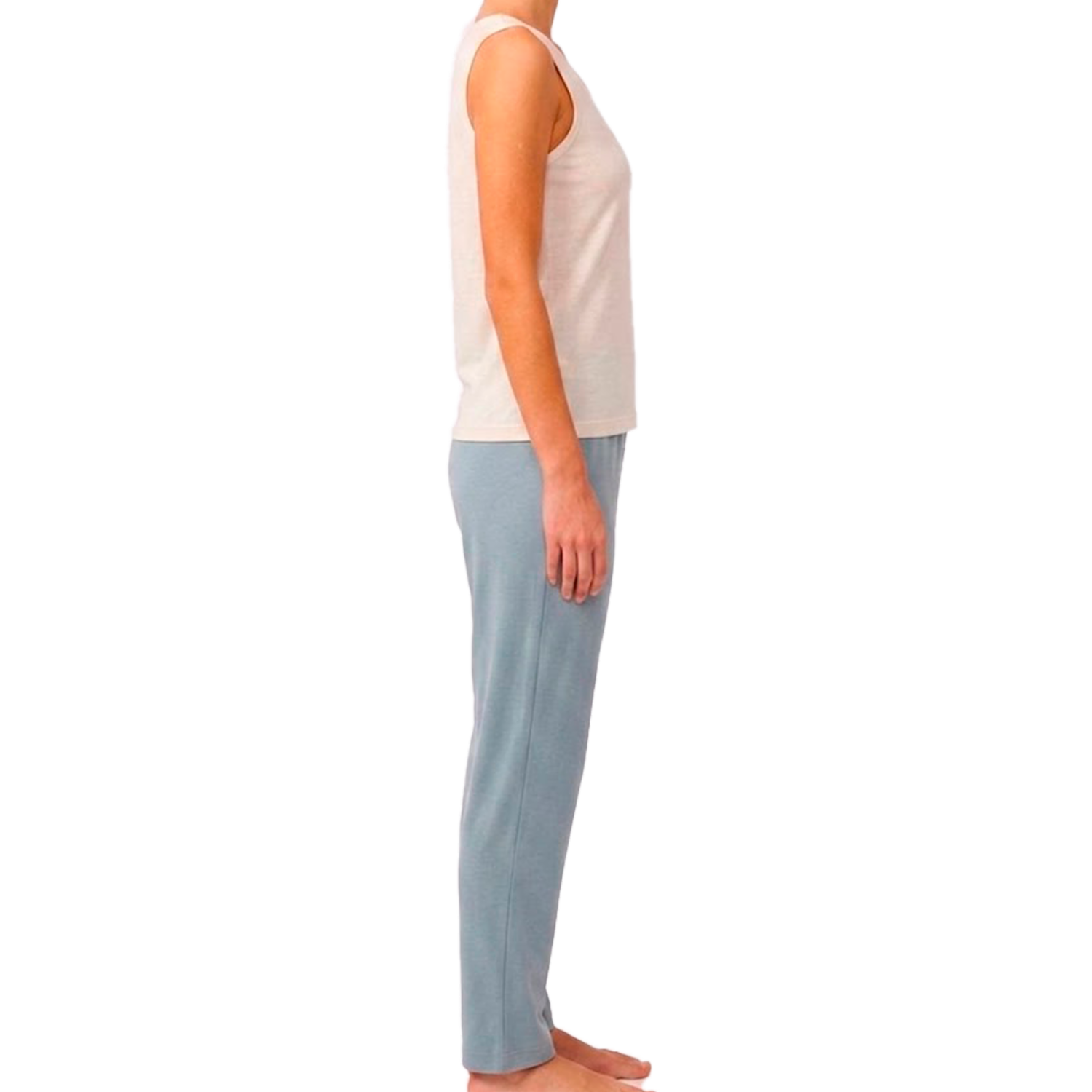 Pijama Cuello Redondo Sin Mangas Con Pantalón GK BASIC