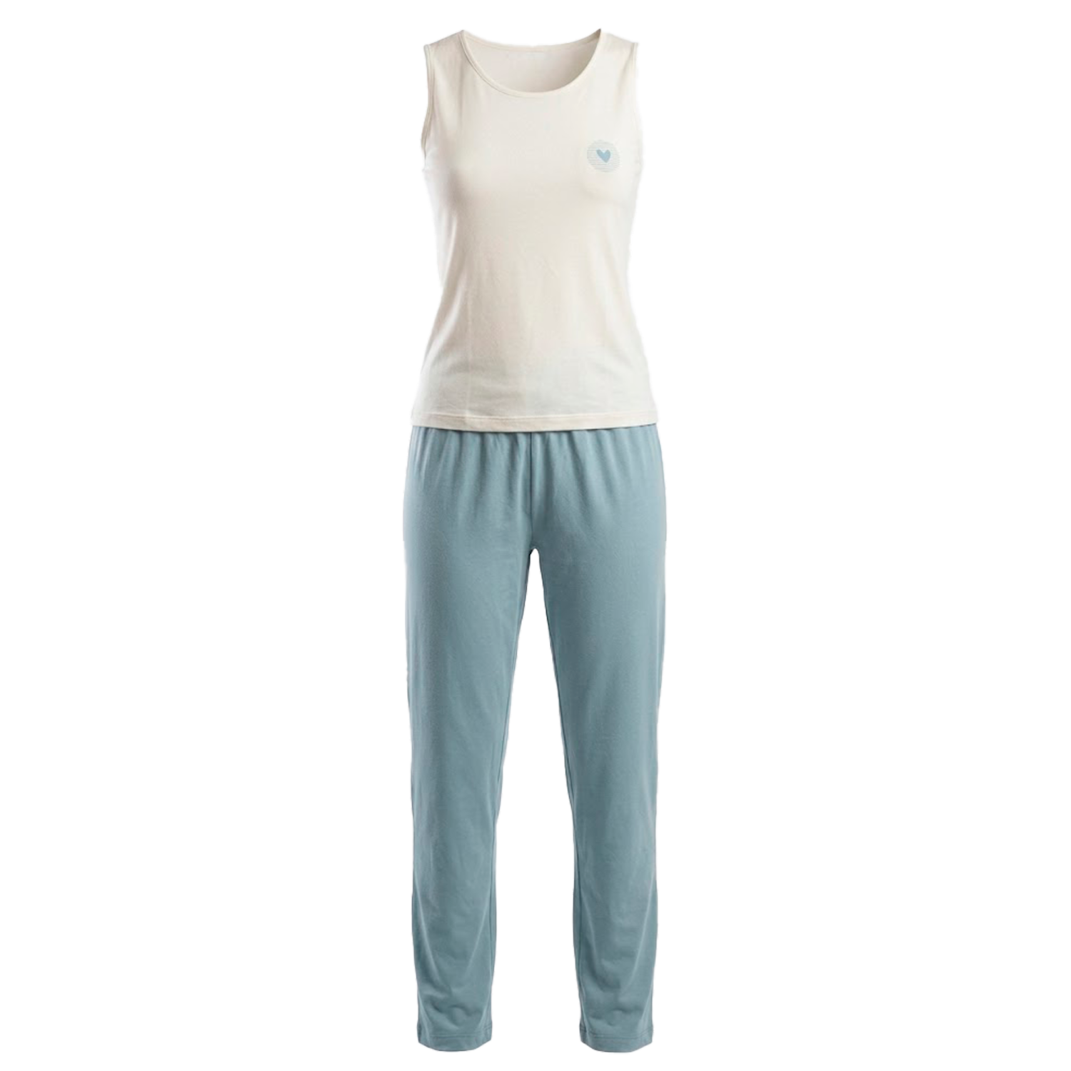 Pijama Cuello Redondo Sin Mangas Con Pantalón GK BASIC