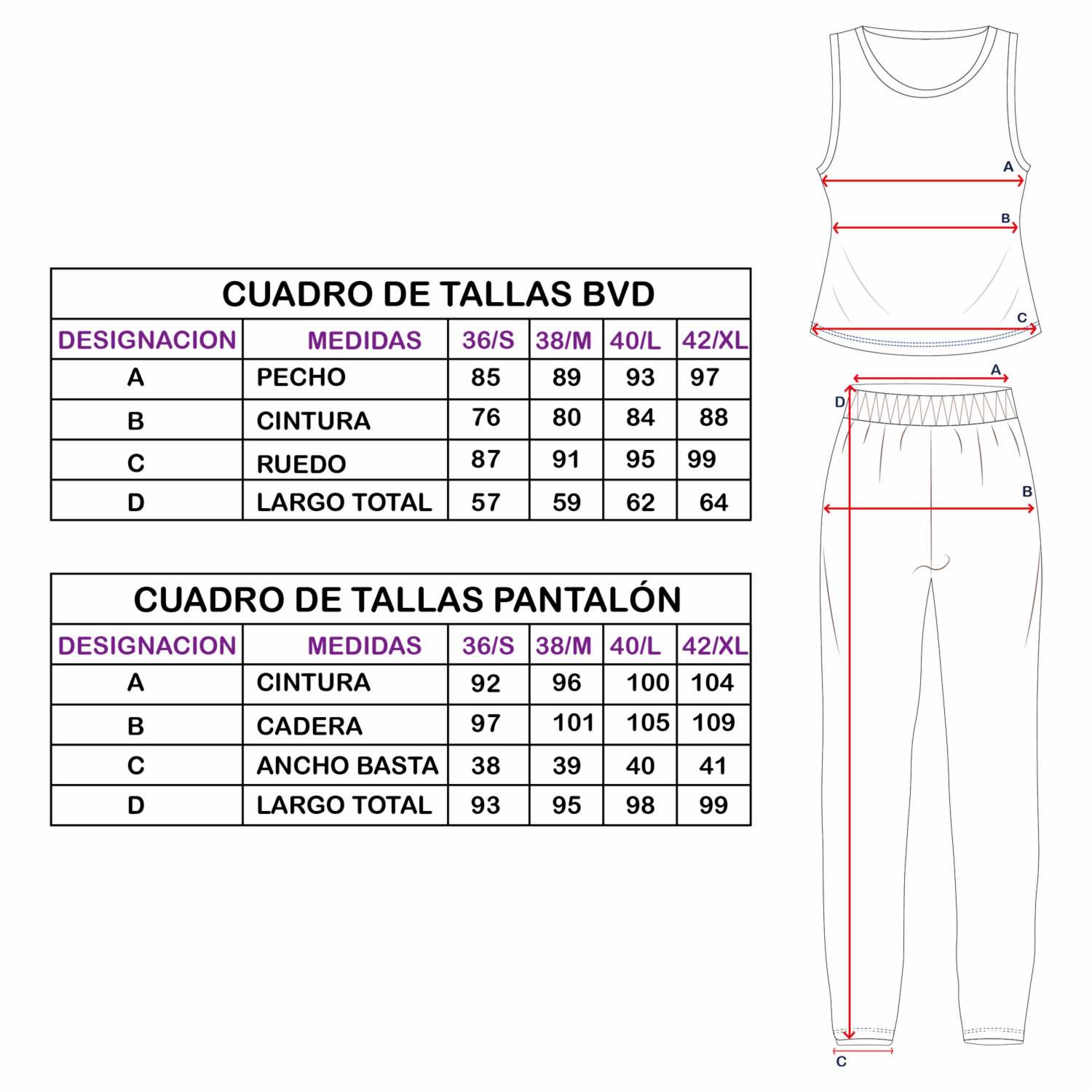 Pijama Cuello Redondo Sin Mangas Con Pantalón GK BASIC