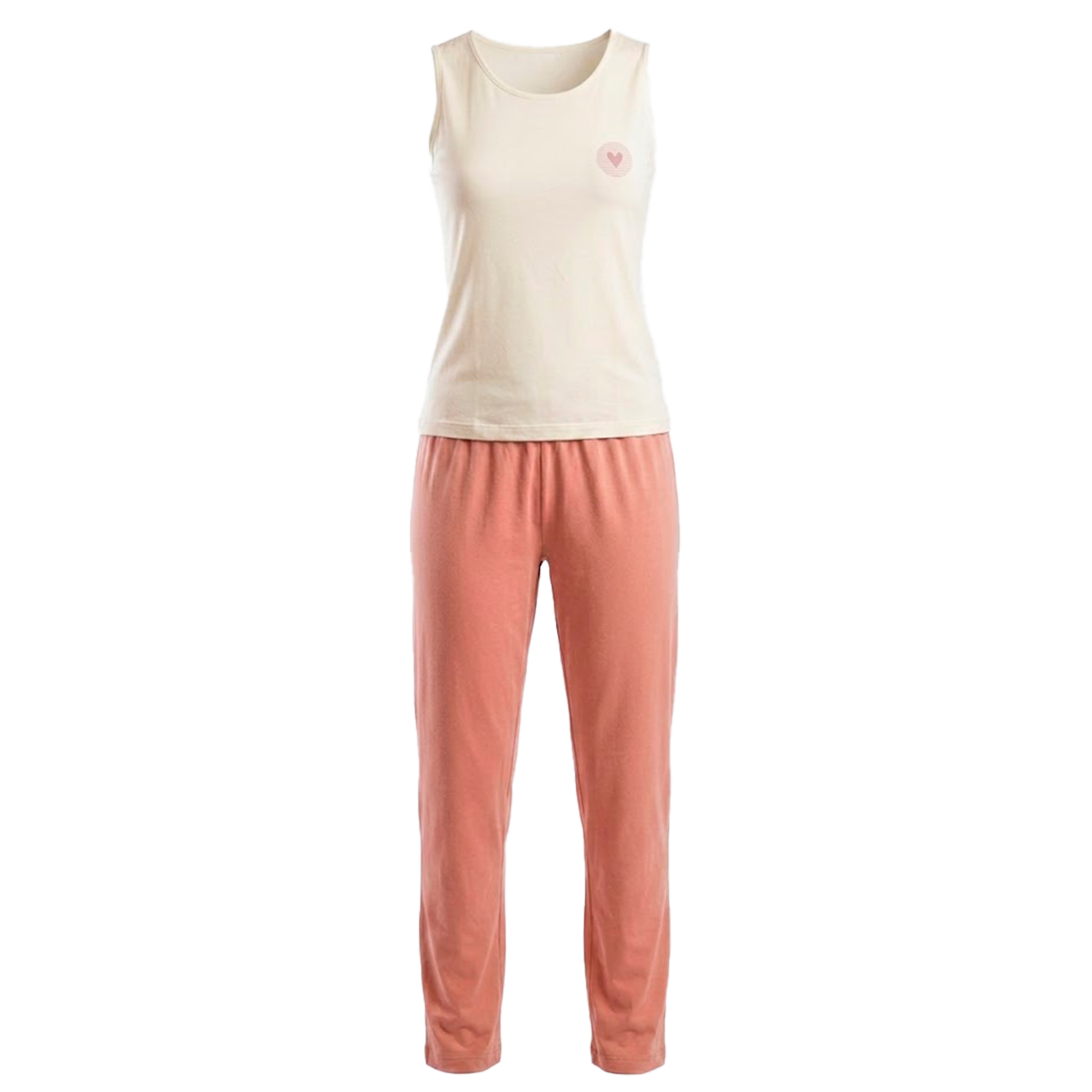 Pijama Cuello Redondo Sin Mangas Con Pantalón GK BASIC