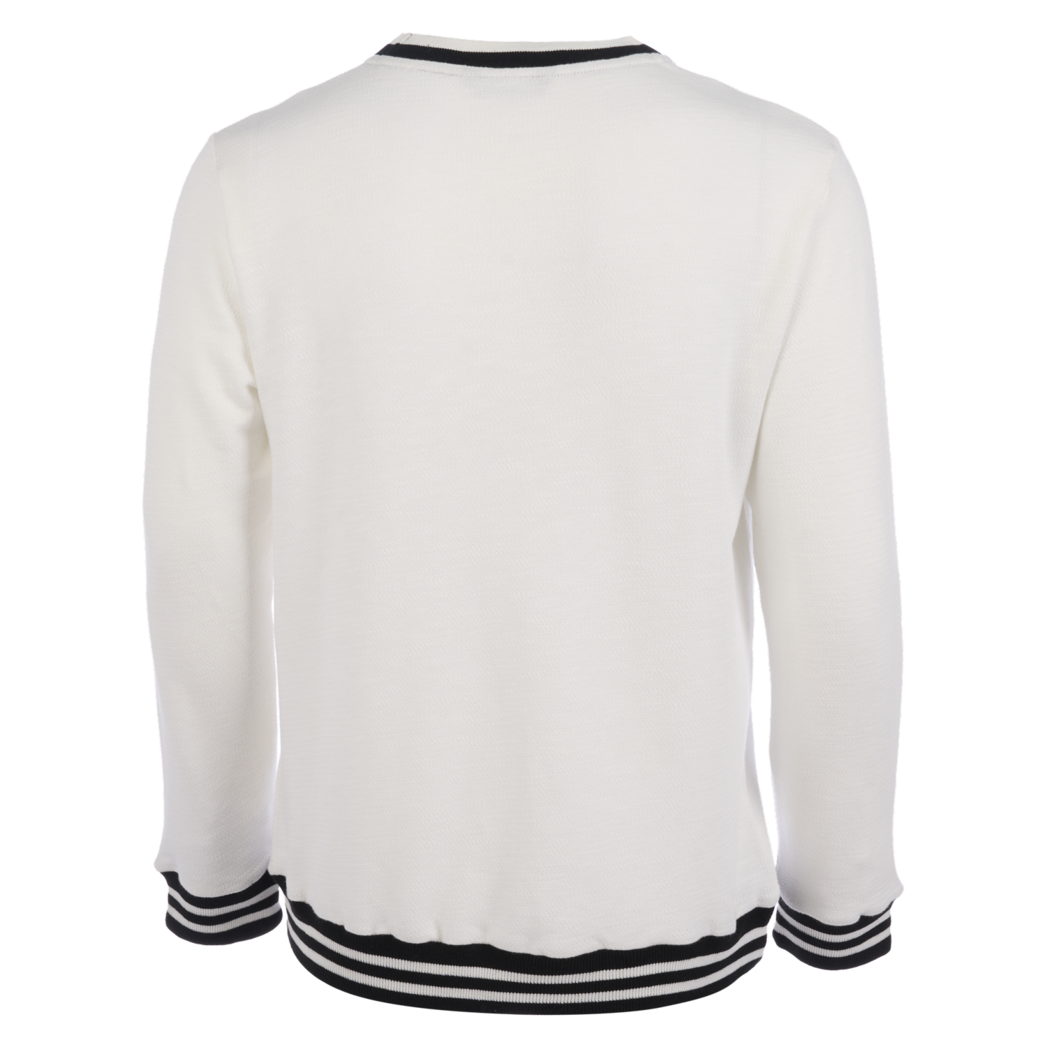 Buzo Blanco Combinado Relieve En Letras Cuello Y Puño Con Rib BORIKEN