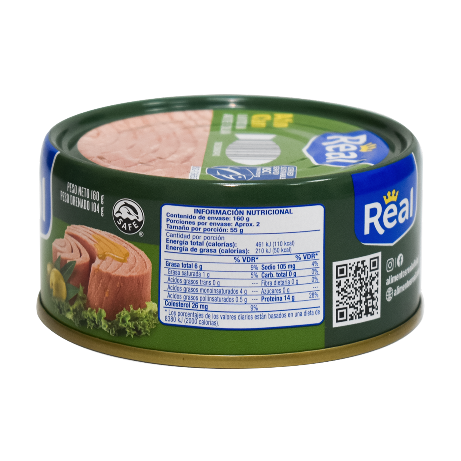 Atún Claro Lomitos En Aceite Oliva REAL 160 G