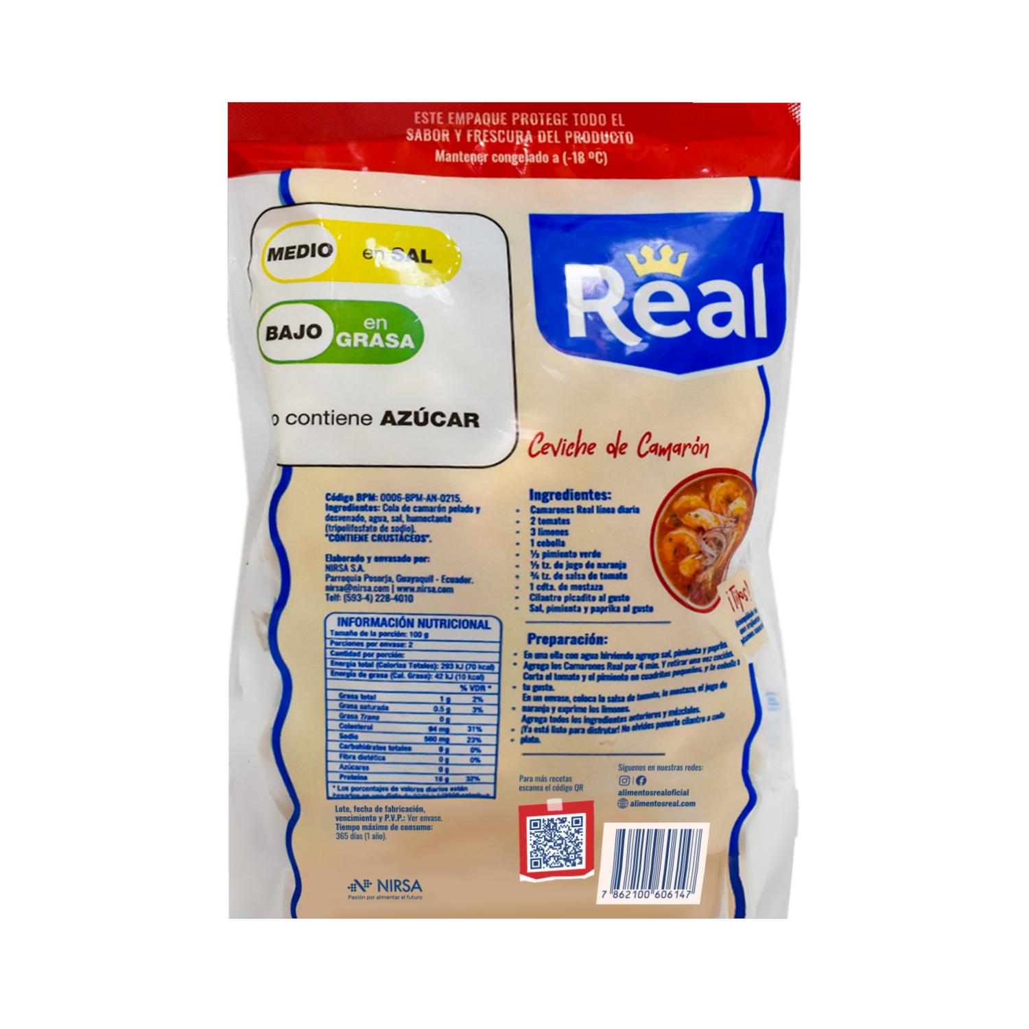 Camarón Congelado Pelado Y Desvenado Línea Diaria REAL 454 G