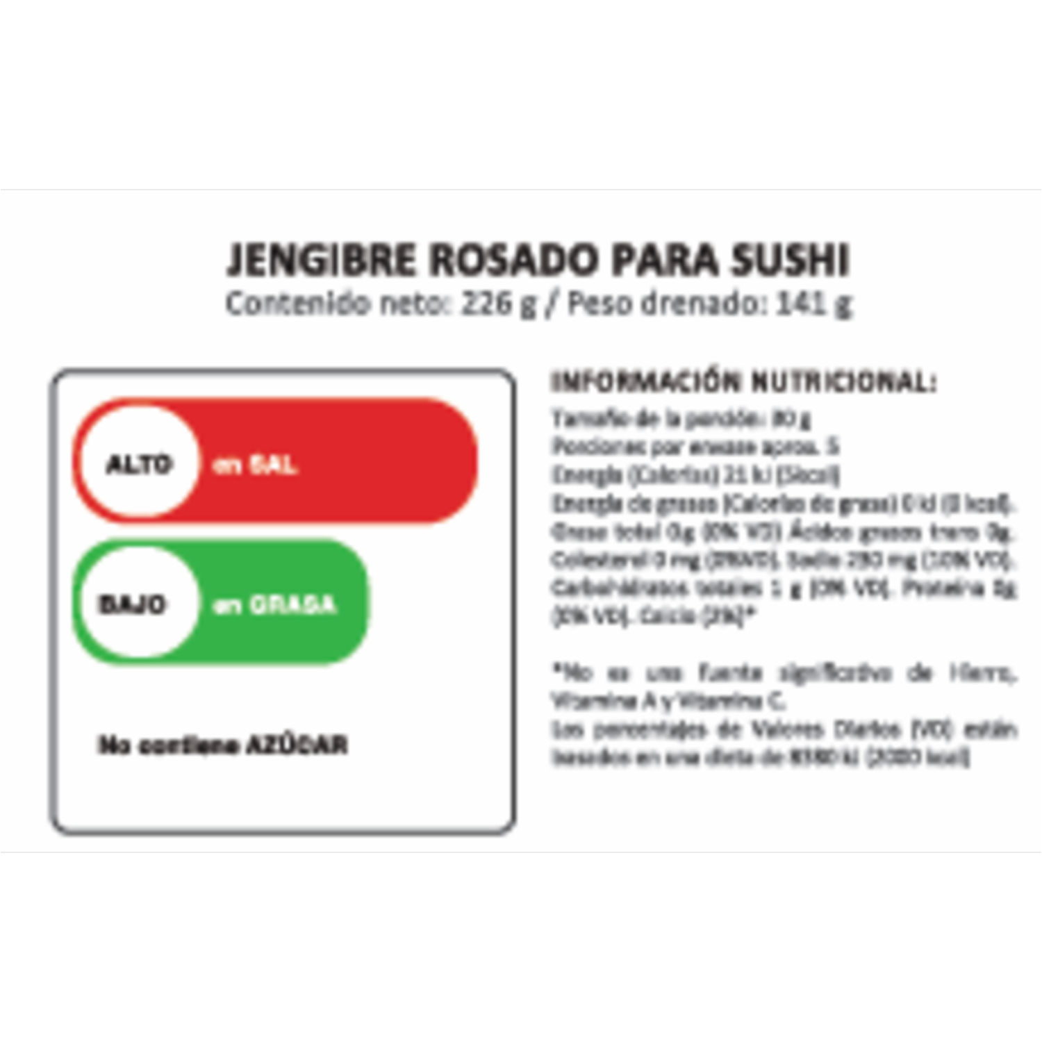 Jengibre Rosado Encurtido Para Sushi ICHIBAN 141 G