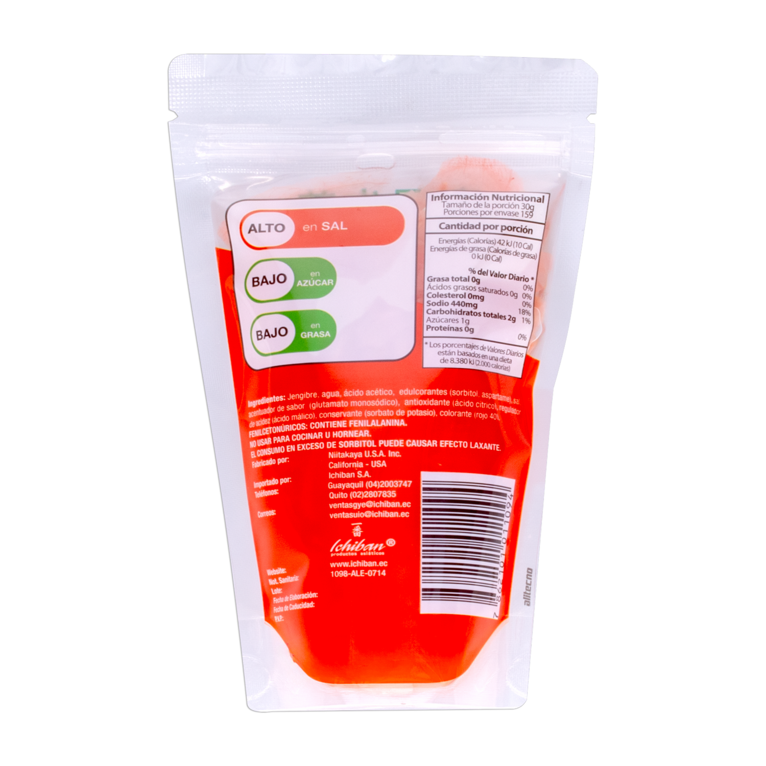 Jengibre Rosado Encurtido Para Sushi ICHIBAN 141 G