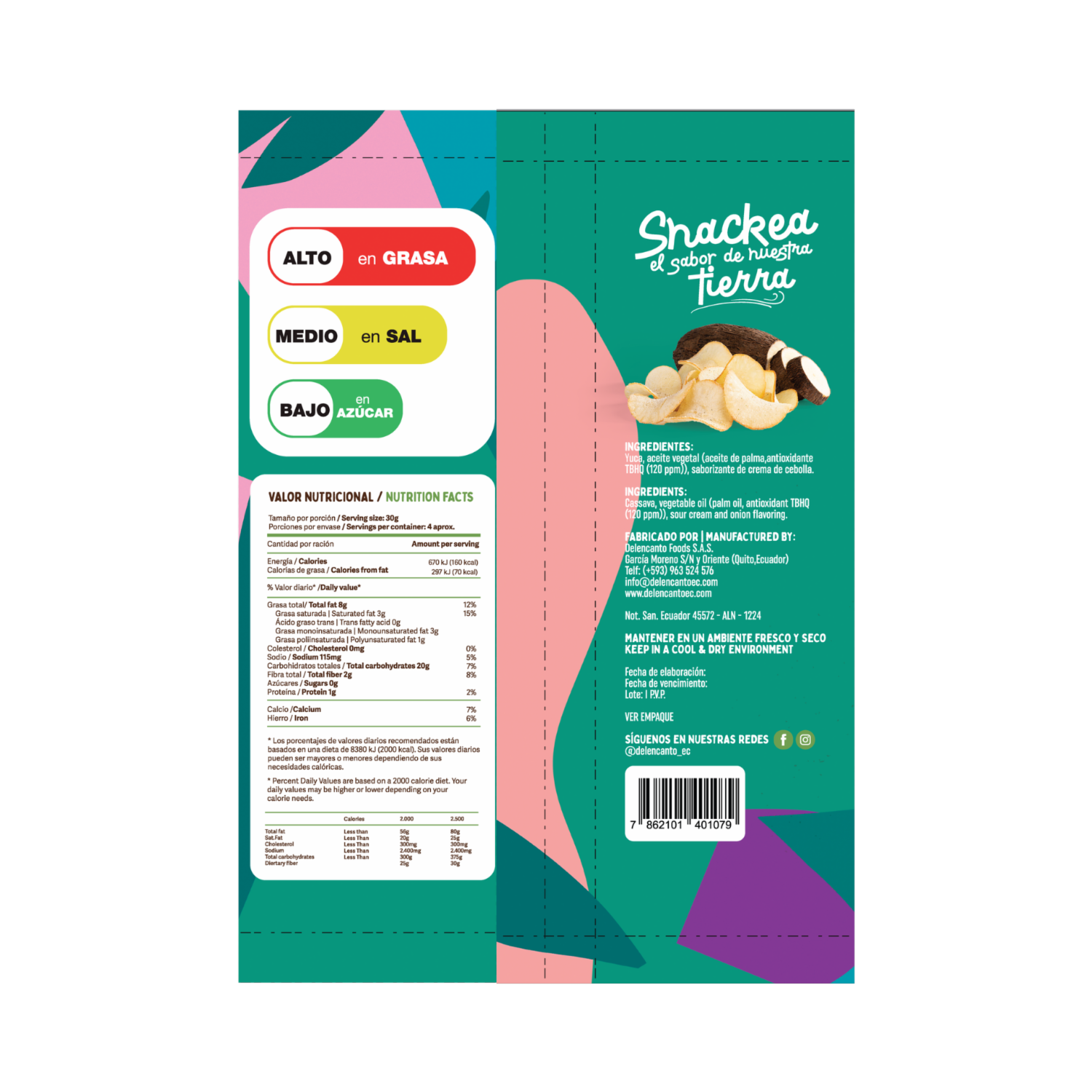 Chips De Yuca Frita Sabor Crema De Cebolla YUCAS 112 G