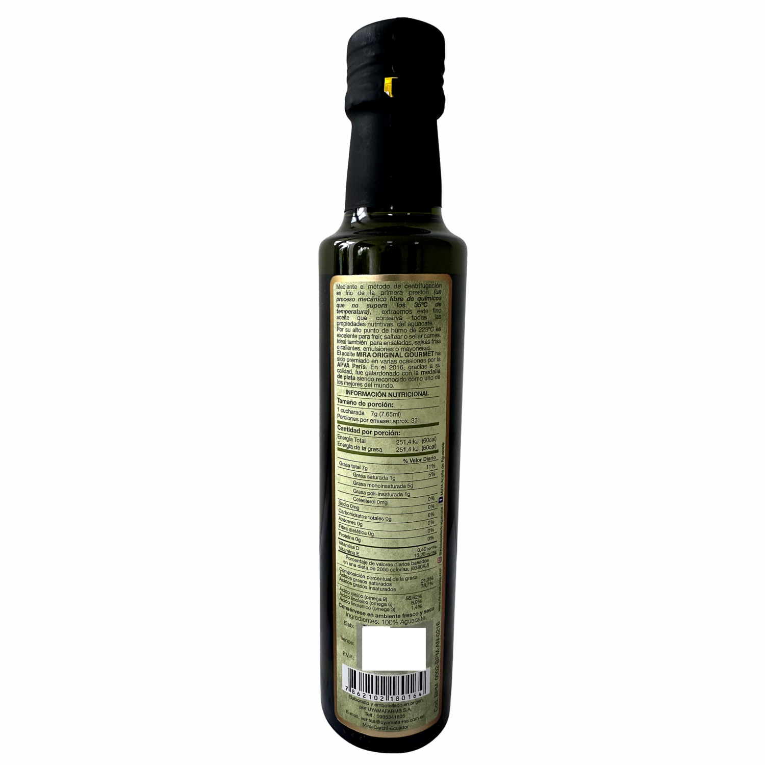 Aceite De Aguacate Original Gourmet MIRA 250 Ml