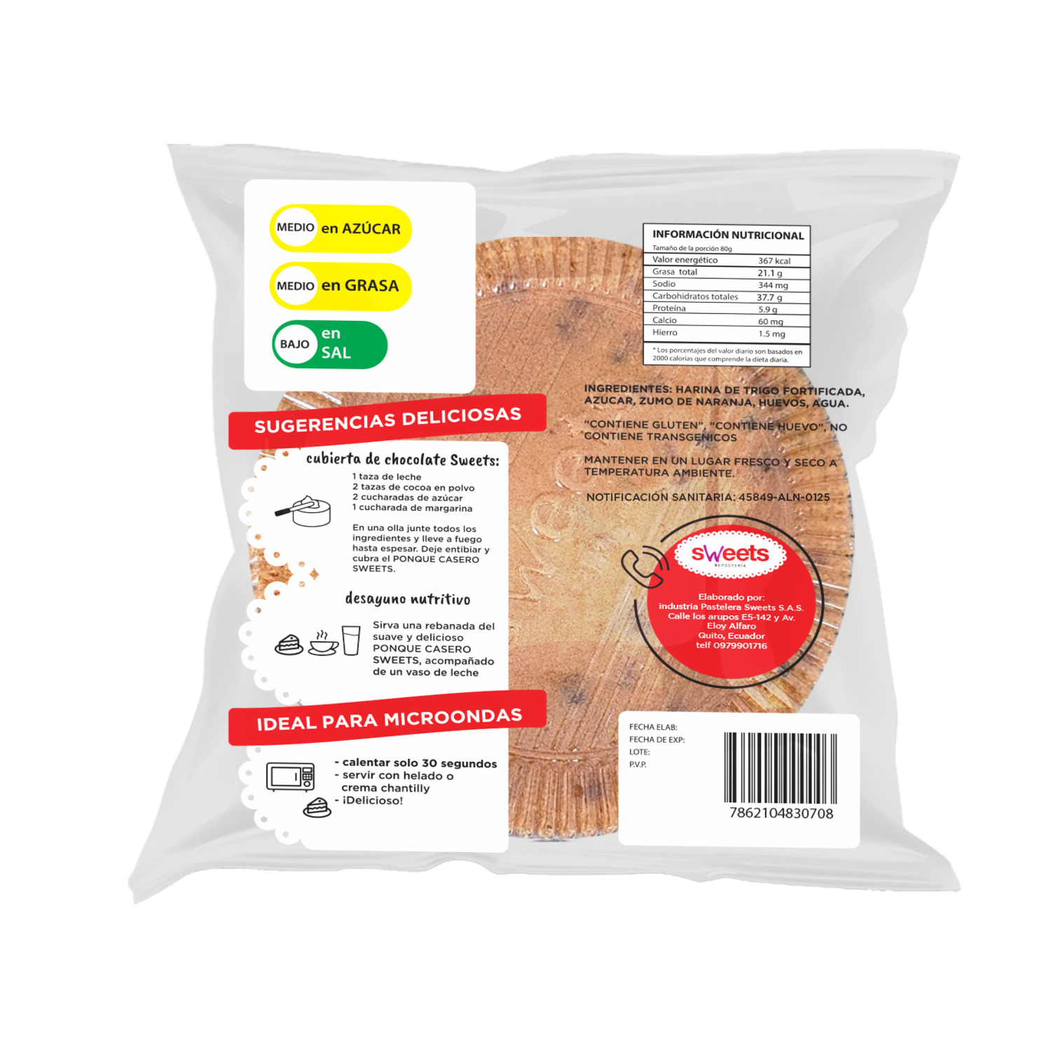 Ponqué Casero Naranja Mediano SWEETS 650 G