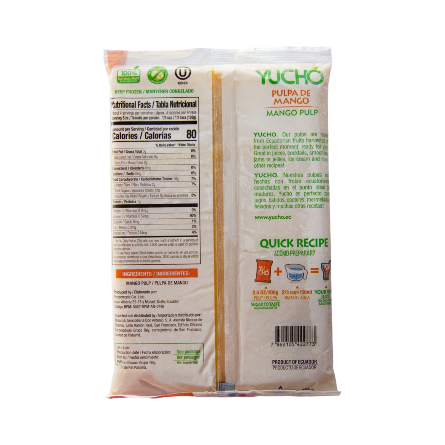 Pulpa De Mango YUCHO 397 G