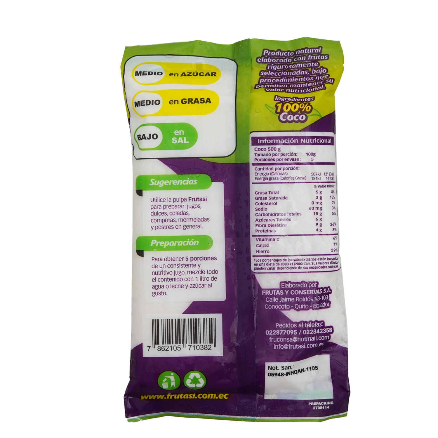 Pulpa De Coco FRUTASI 500 G