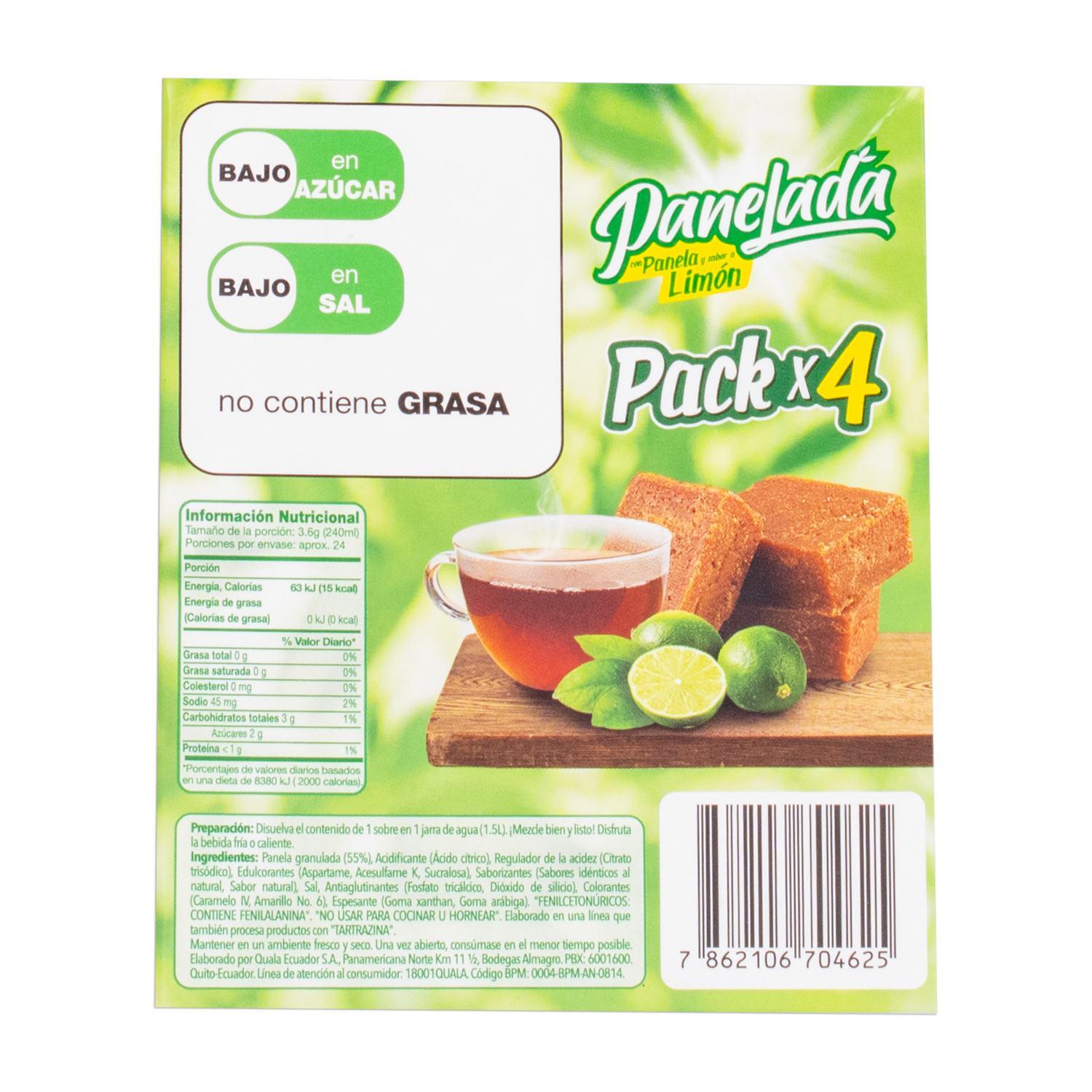 Té Frio Sabor A Limón Pack PANELADA 4 X 22 G
