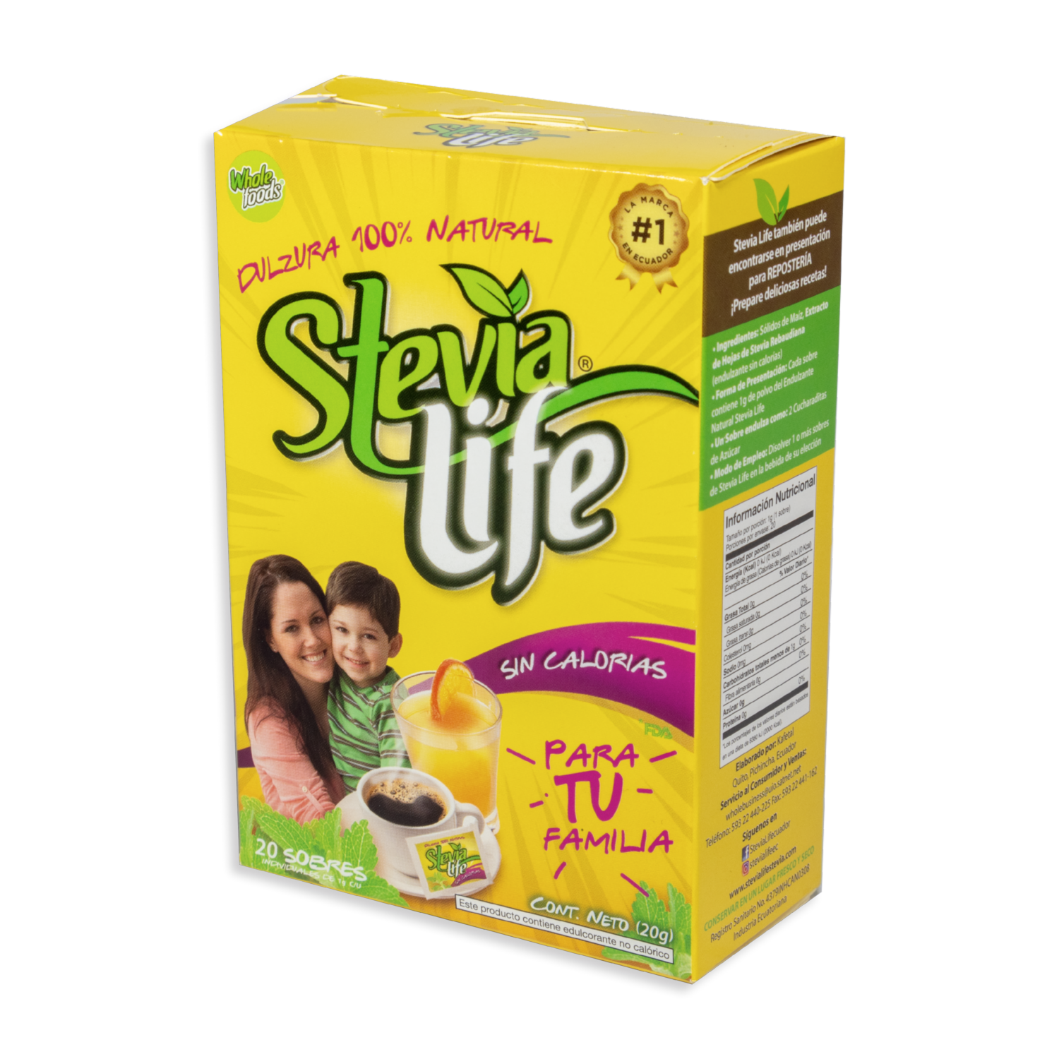 Endulzante En Polvo STEVIA LIFE 20 G