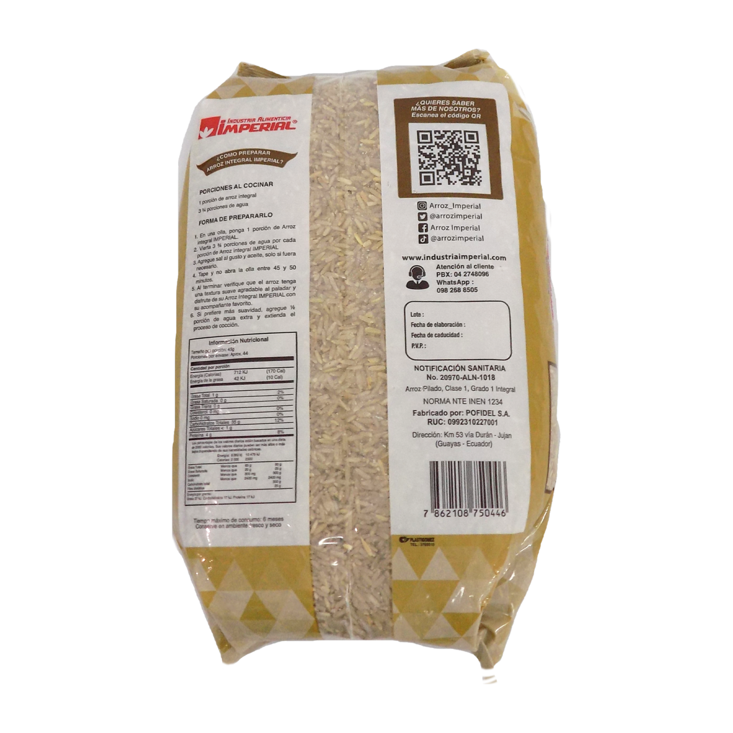 Arroz Integral Clase 1 Libre De Gluten ARROZ IMPERIAL 2 KG