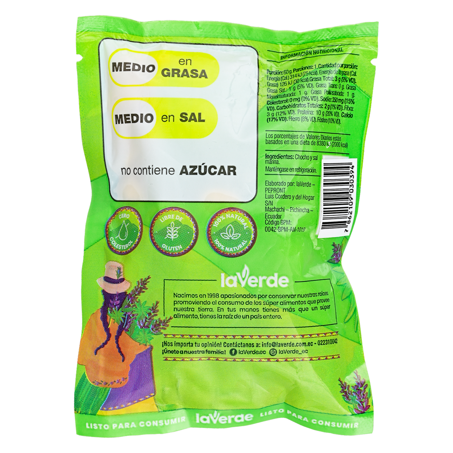 Chochos Con Sal Marina LAVERDE 60 G