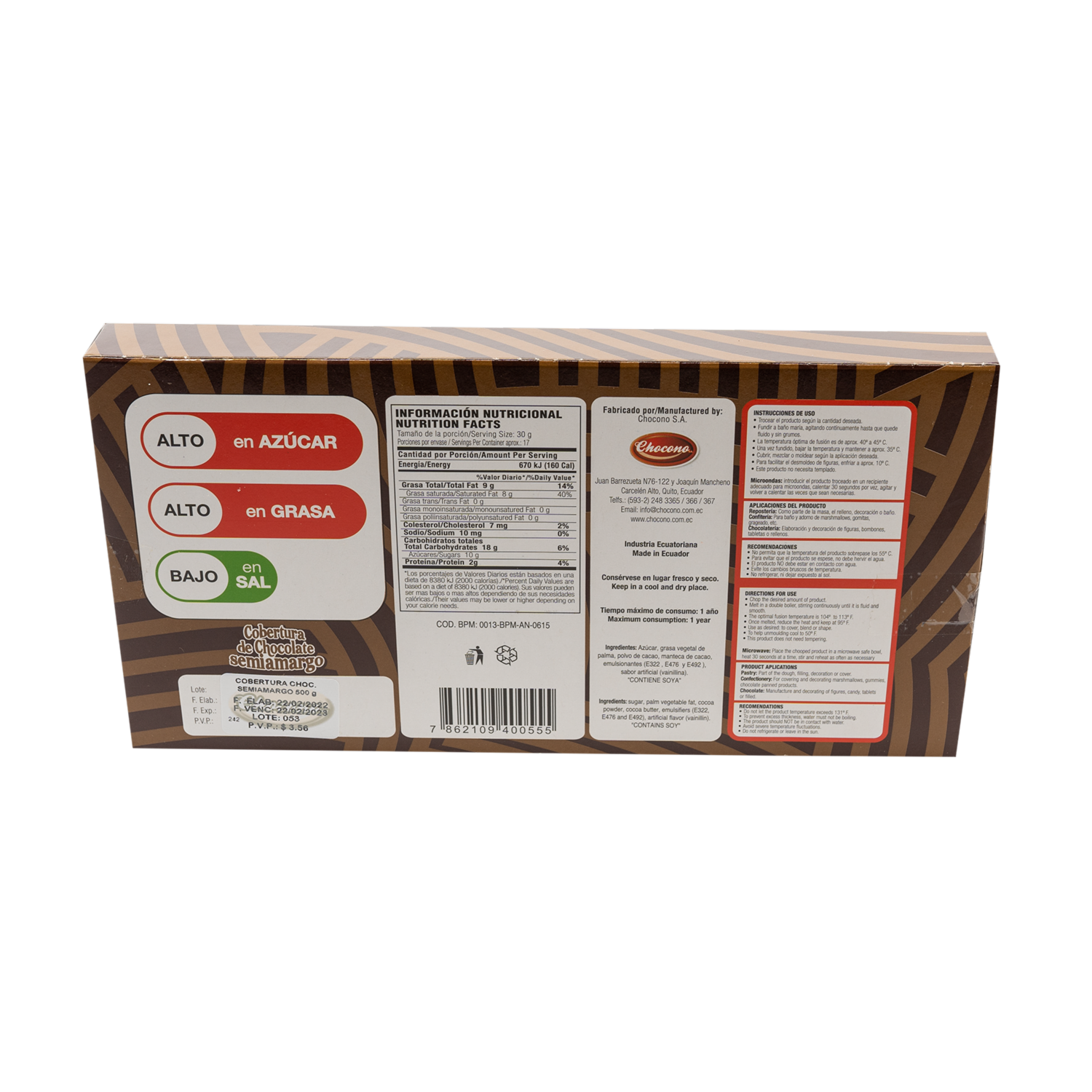 Cobertura De Chocolate Semiamarga BON AMI 500 G