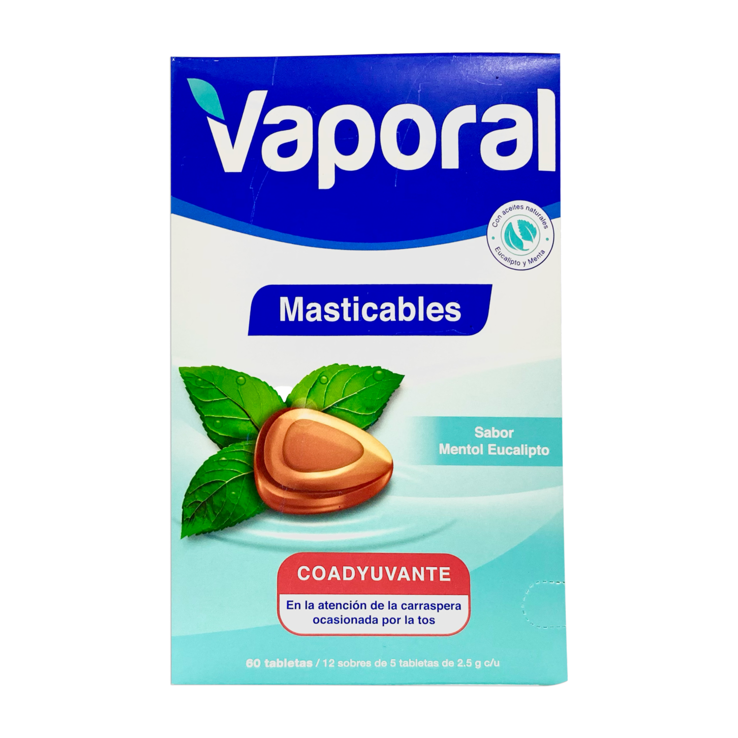 Expectorante Masticable En Tabletas Sabor Mentol Eucaliptus VAPORAL 150 G