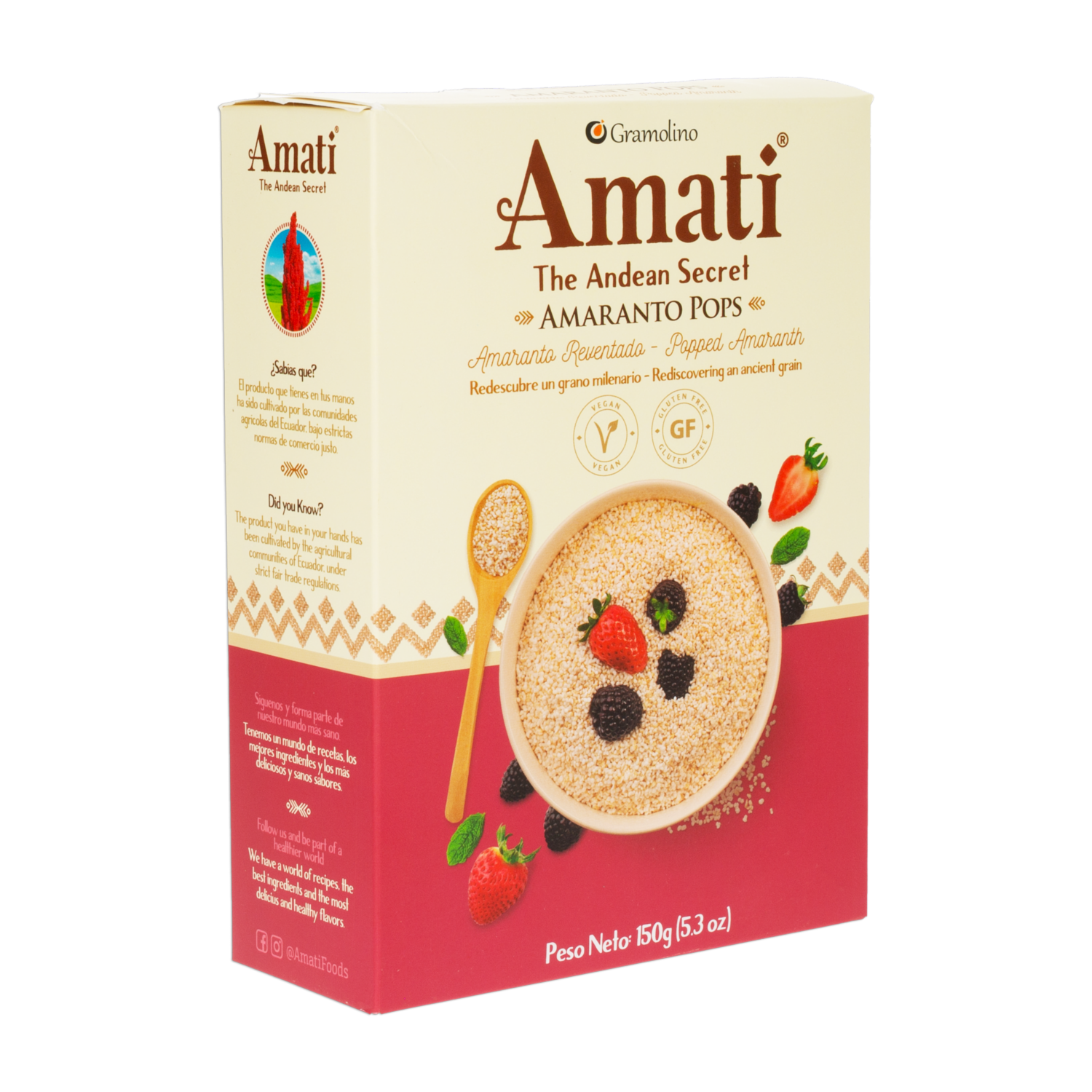 Amaranto Pops Vegano Sin Gluten AMATI THE ANDEAN SECRET 150 G