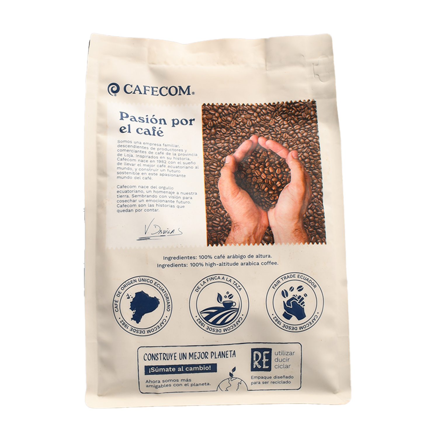 Café Tostado Y Molido De Loja Descafeinado Premium Para Pasar CAFECOM 340 G
