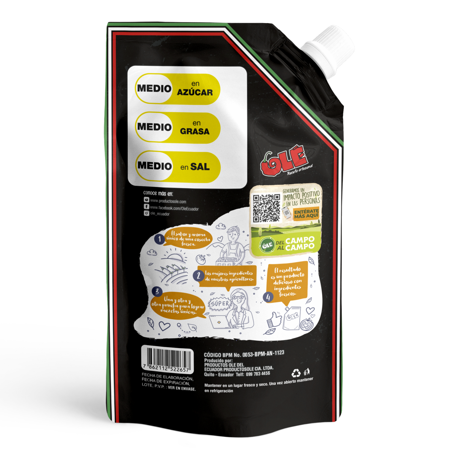 Salsa Para Pizza Sin Picante OLÉ 400 G