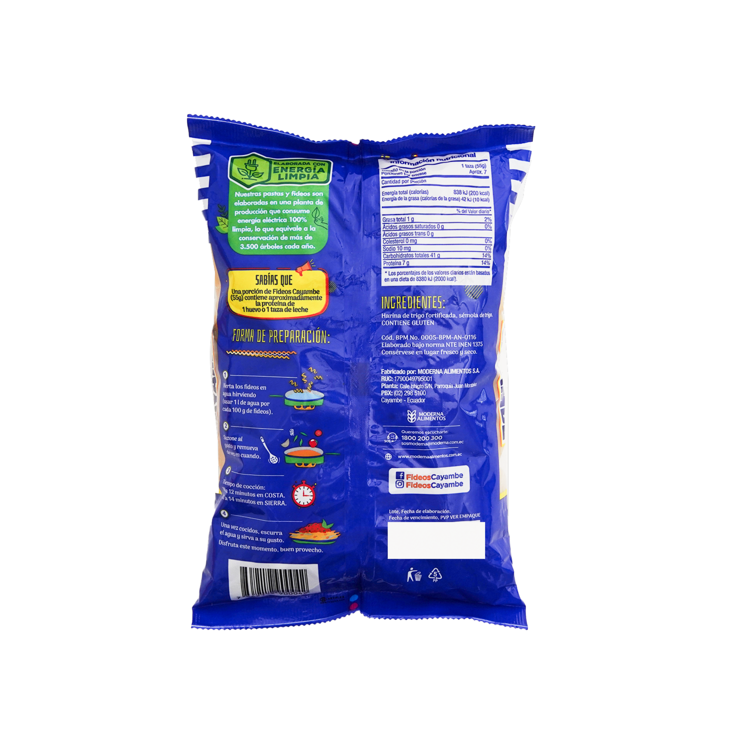 Fideos Macarrón Chico CAYAMBE 400 G