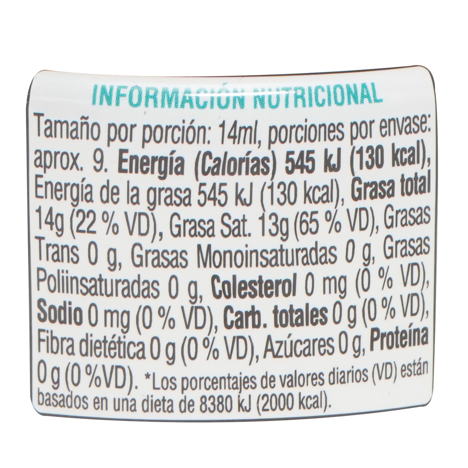Aceite De Coco Para Cocinar Sin Olor Y Sin Sabor ECOLOVE 120 Ml