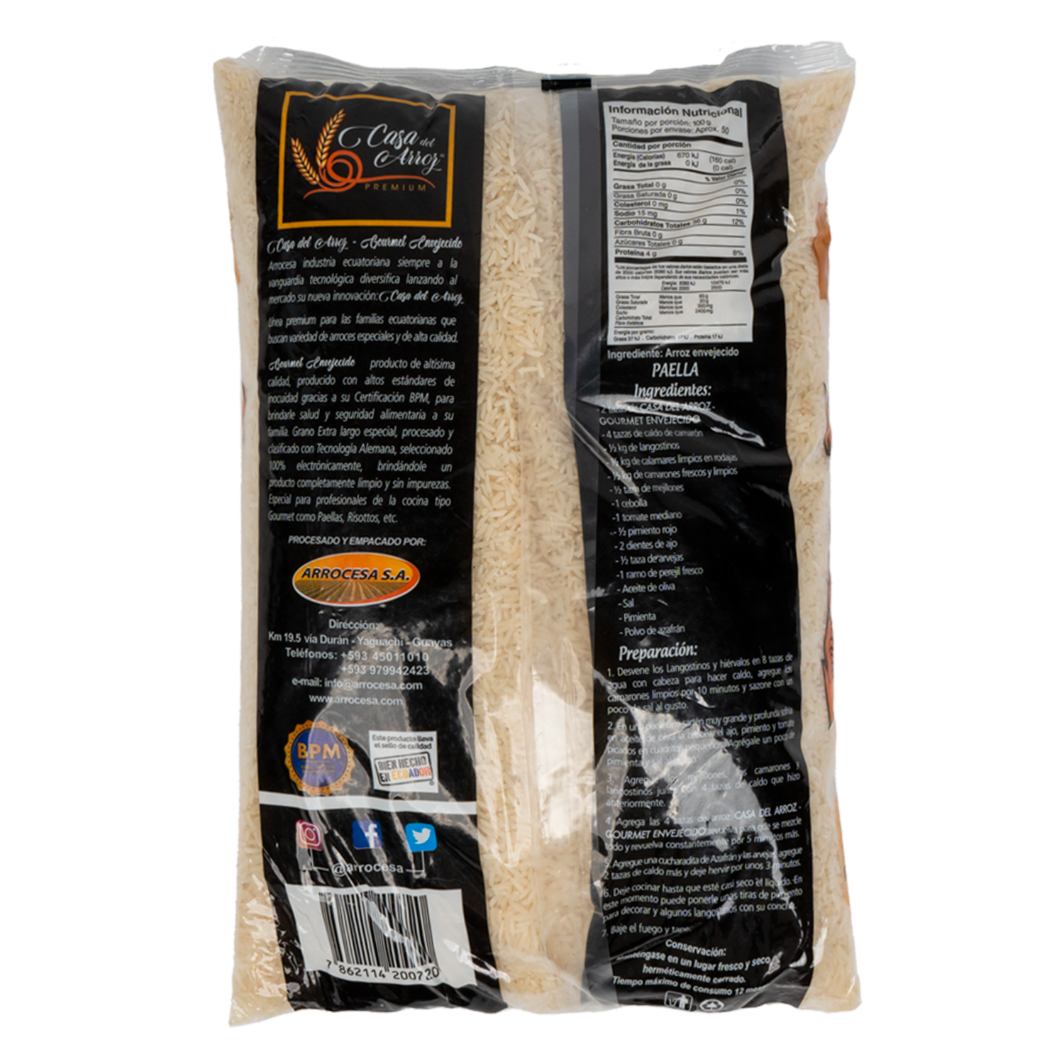 Arroz Blanco Envejecido CASA DEL ARROZ 5000 G