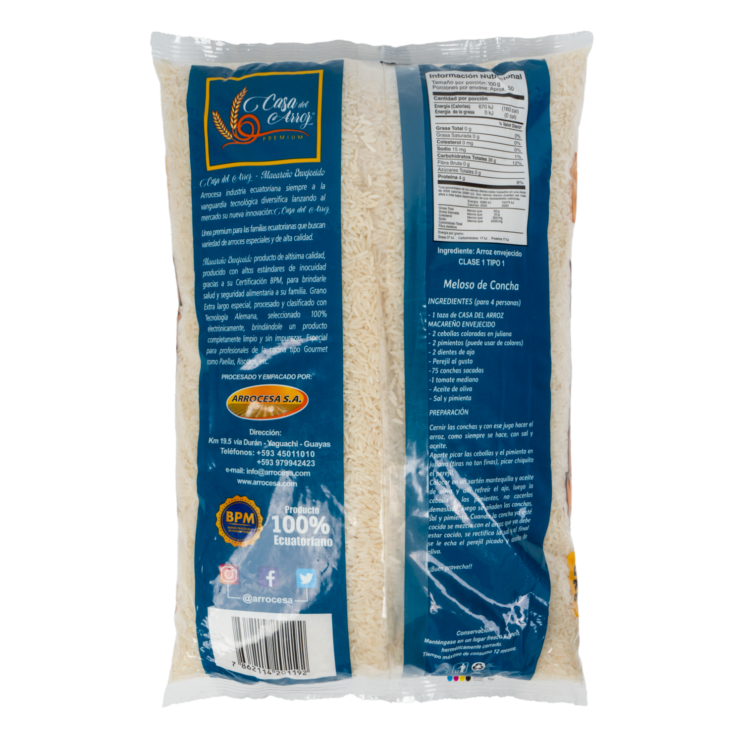 Arroz Macareño Envejecido LA CASA DEL ARROZ 5000 G