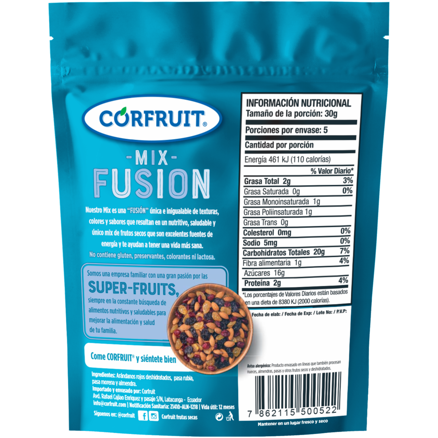 Frutos Secos Mix Fusión CORFRUIT 150 G