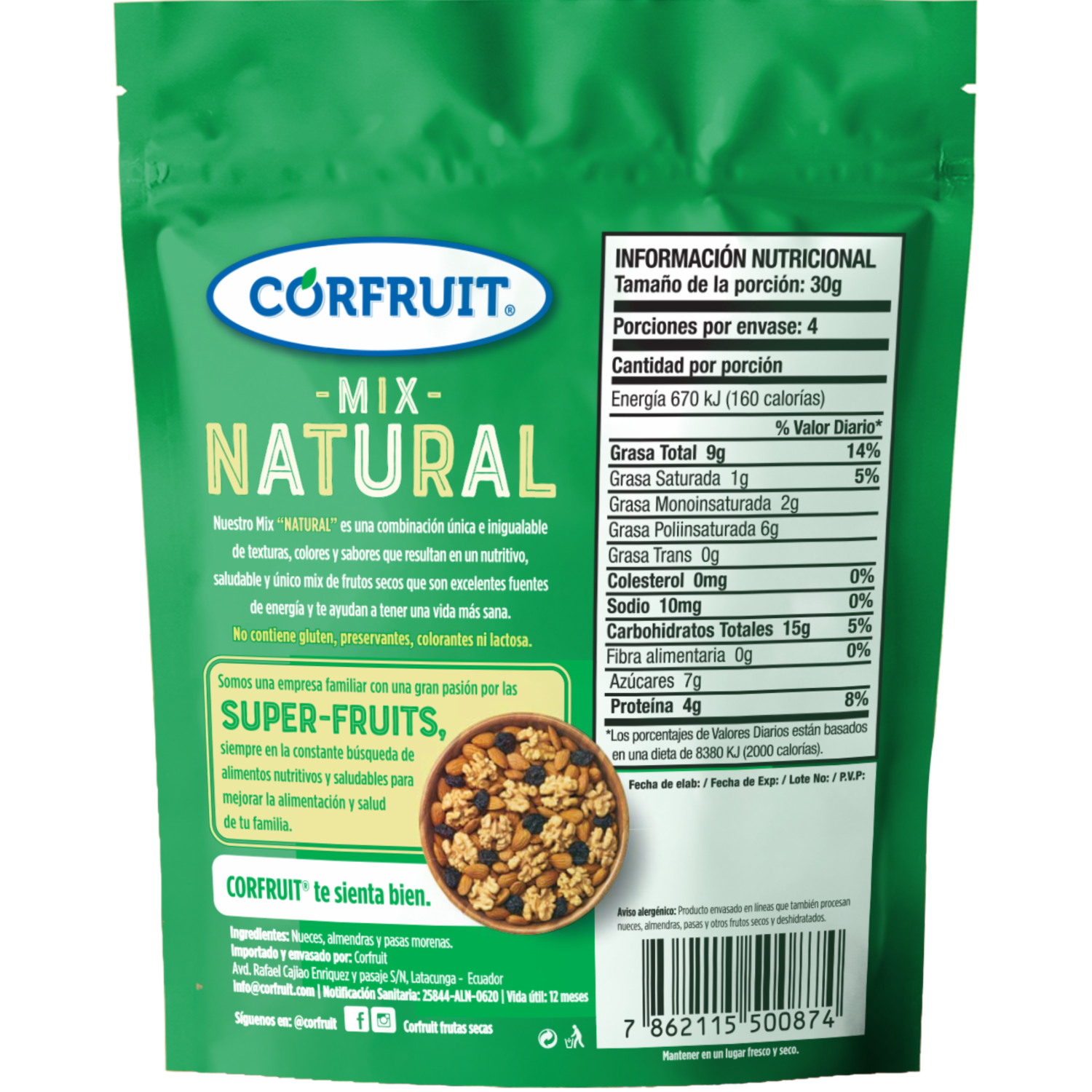 Frutos Secos Mix Natural CORFRUIT 120 G