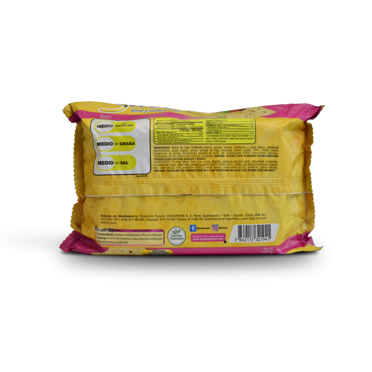 Galletas Integrales De Arándanos Y Naranja SILUET 252 G