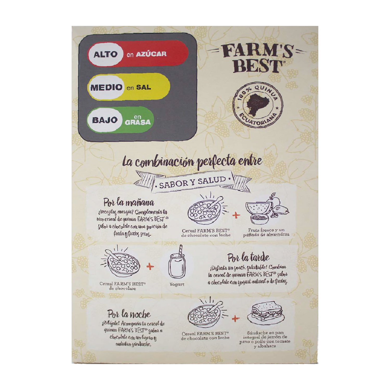 Cereal De Quinua Crocante Sabor A Chocolate Sin Gluten FARM´S BEST 255 G