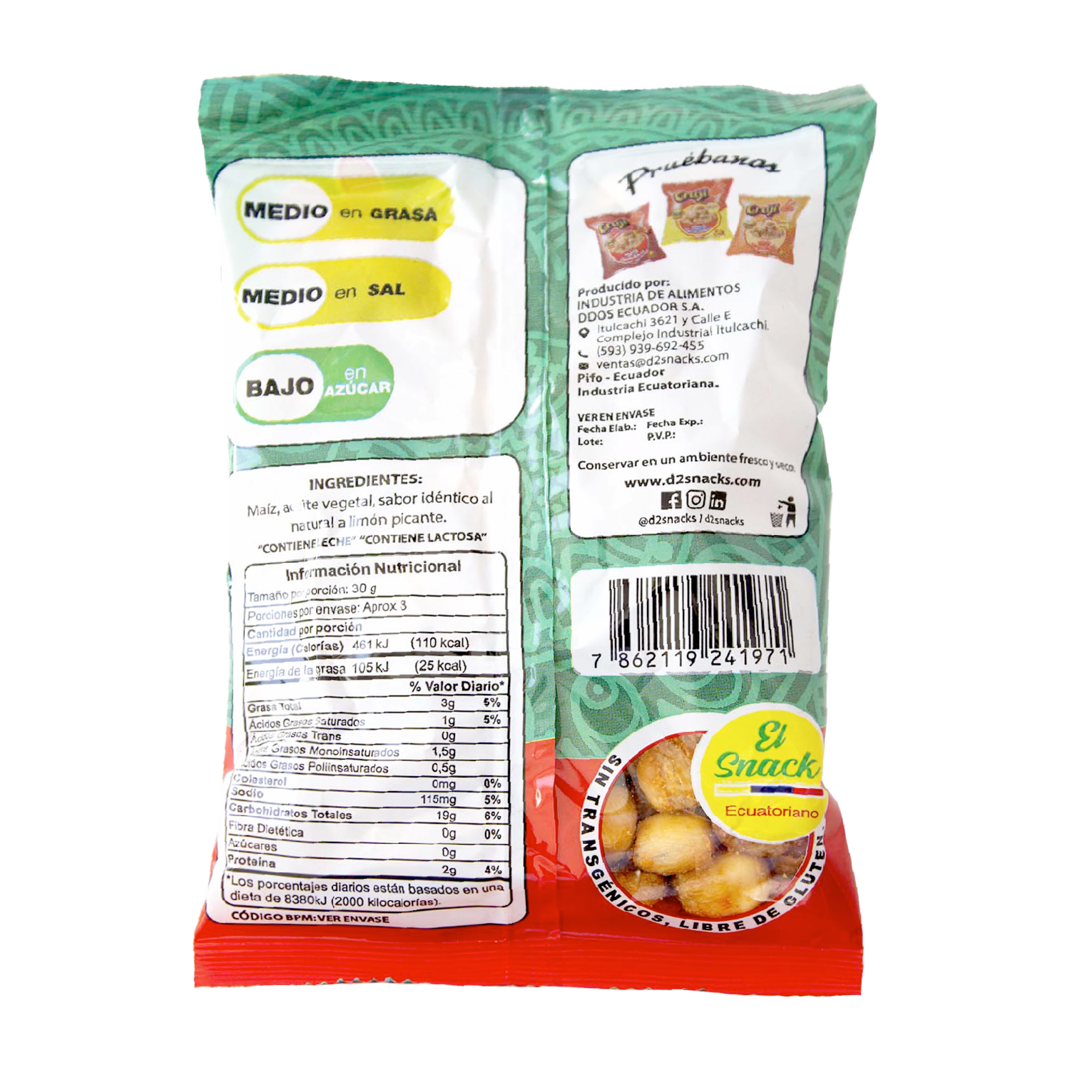 Snack De Maíz Frito Crocante Sabor A Limón Picante CRUJI 100 G