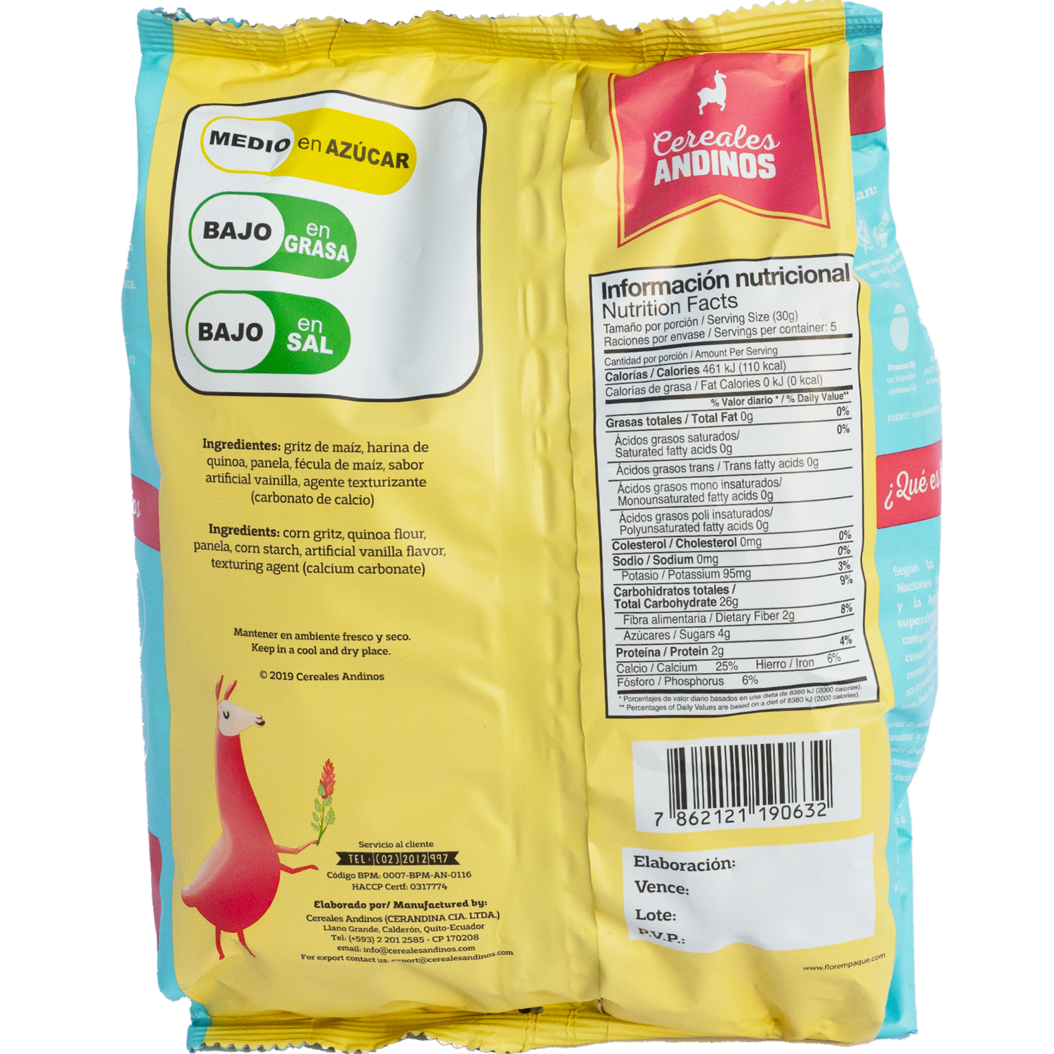 Quinoa Munch Cereal De Maíz Y Quinoa Sabor A Vainilla Libre De Gluten CEREALES ANDINOS 150 G