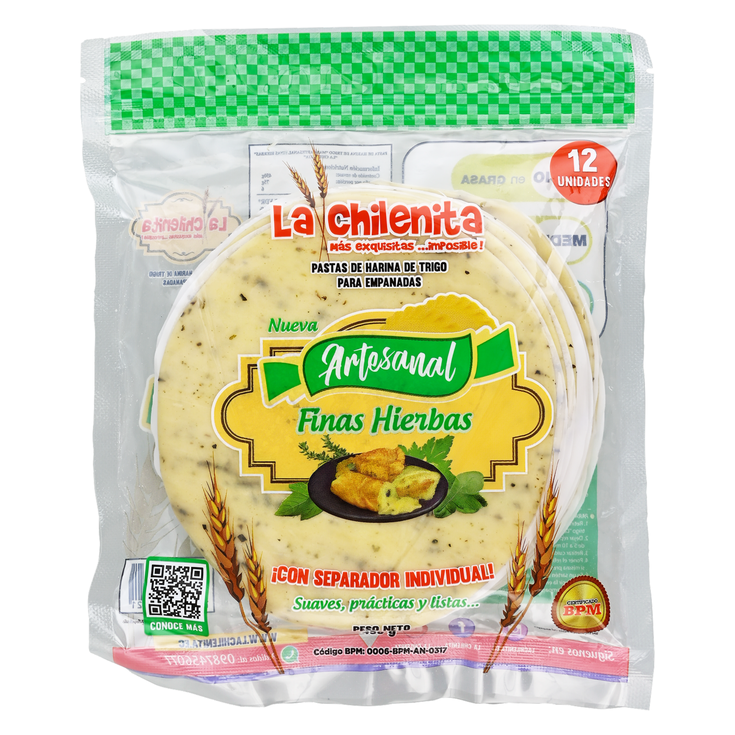Pasta Fresca Finas Hierbas LA CHILENITA 450 G