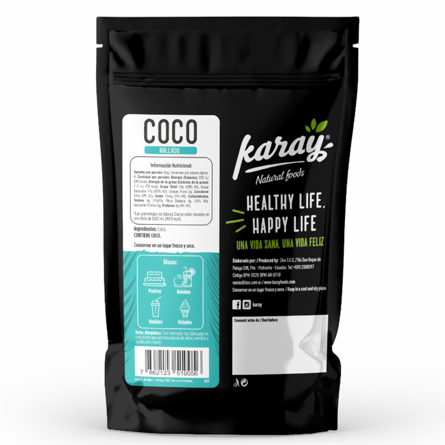 Coco Rallado Libre De Gluten KARAY 100 G