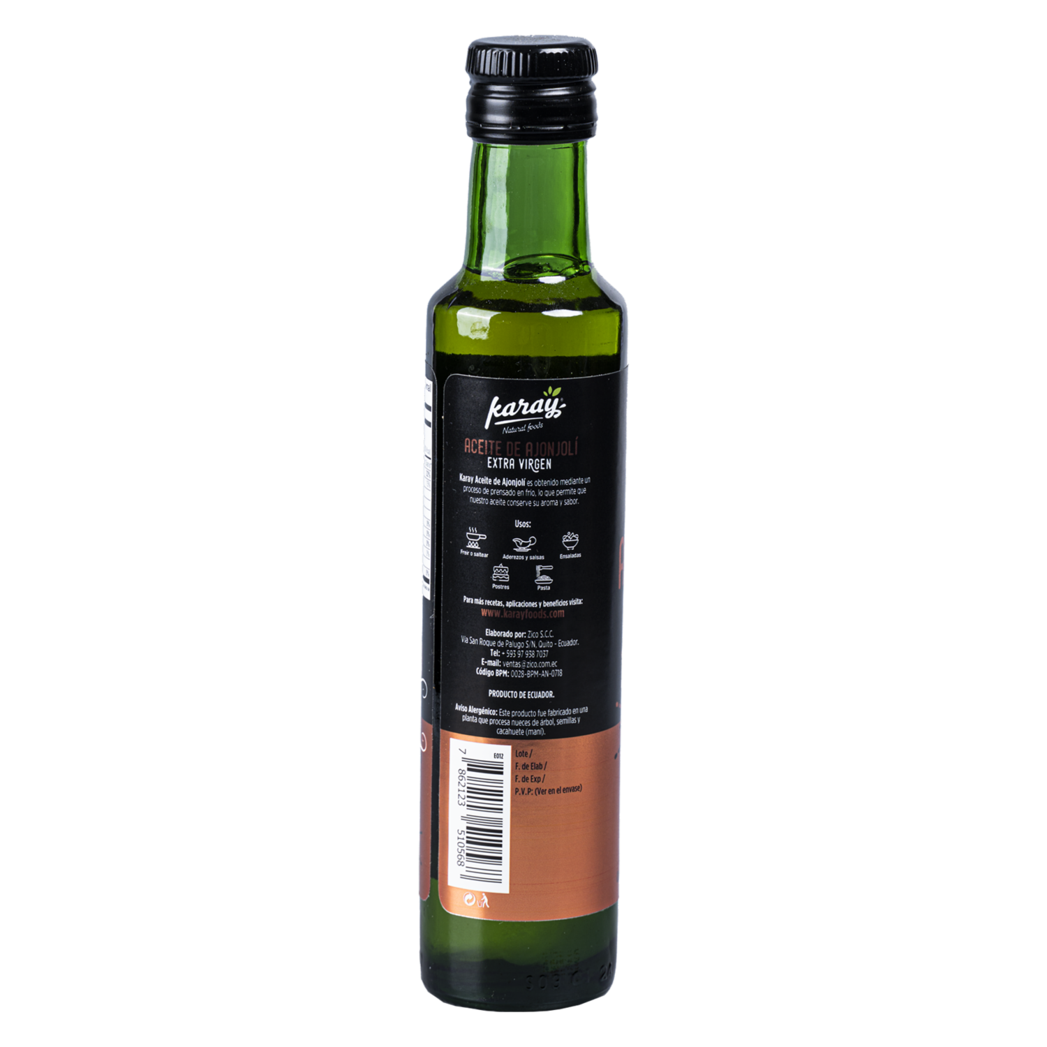 Aceite De Ajonjolí Extra Virgen KARAY 250 Ml