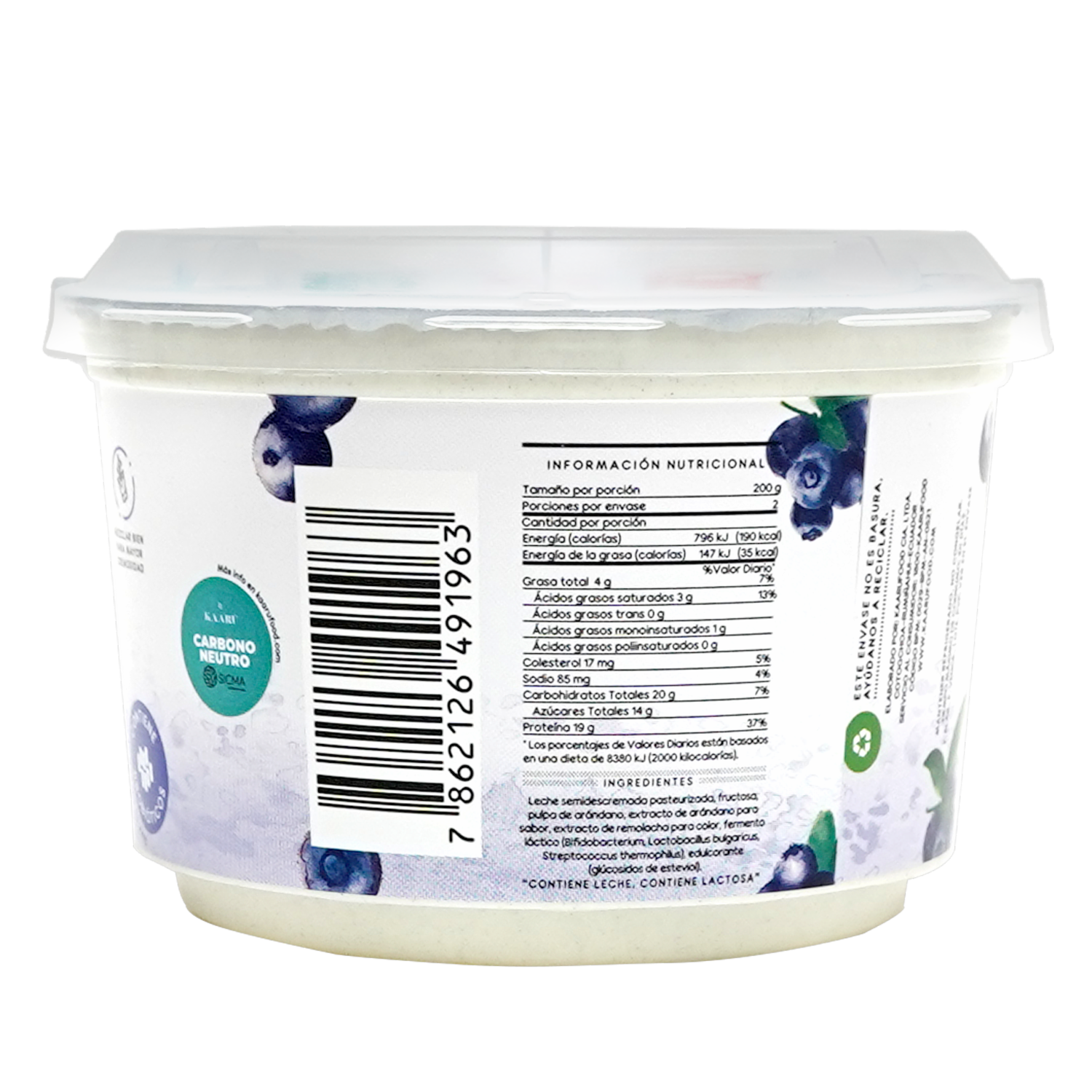 Yogurt Griego Ultrafiltrado Semidescremado Con Arándono KAARÙ 400 G