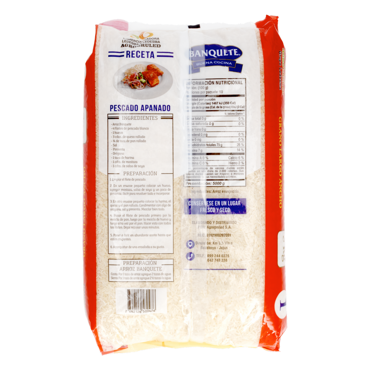 Arroz Blanco Premium Grado 1 BANQUETE 5000 G