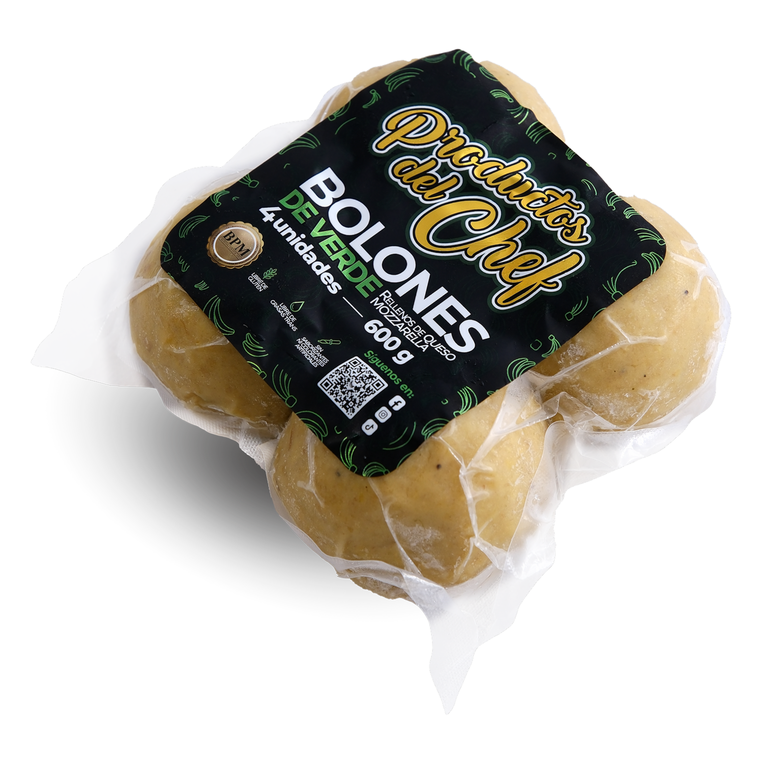 Bolones De Verde Rellenos De Queso Mozzarella PRODUCTOS DEL CHEF X 4 Uds